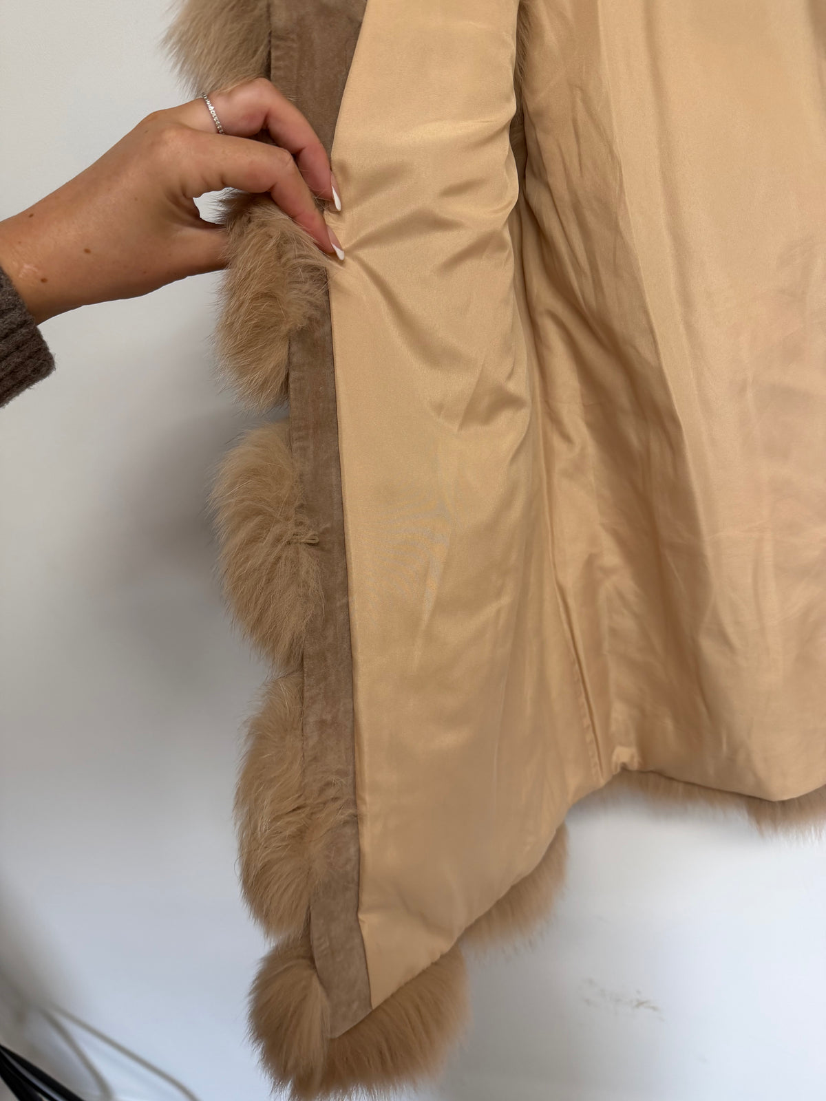 Preloved Fox Fur Gilet Small Brown