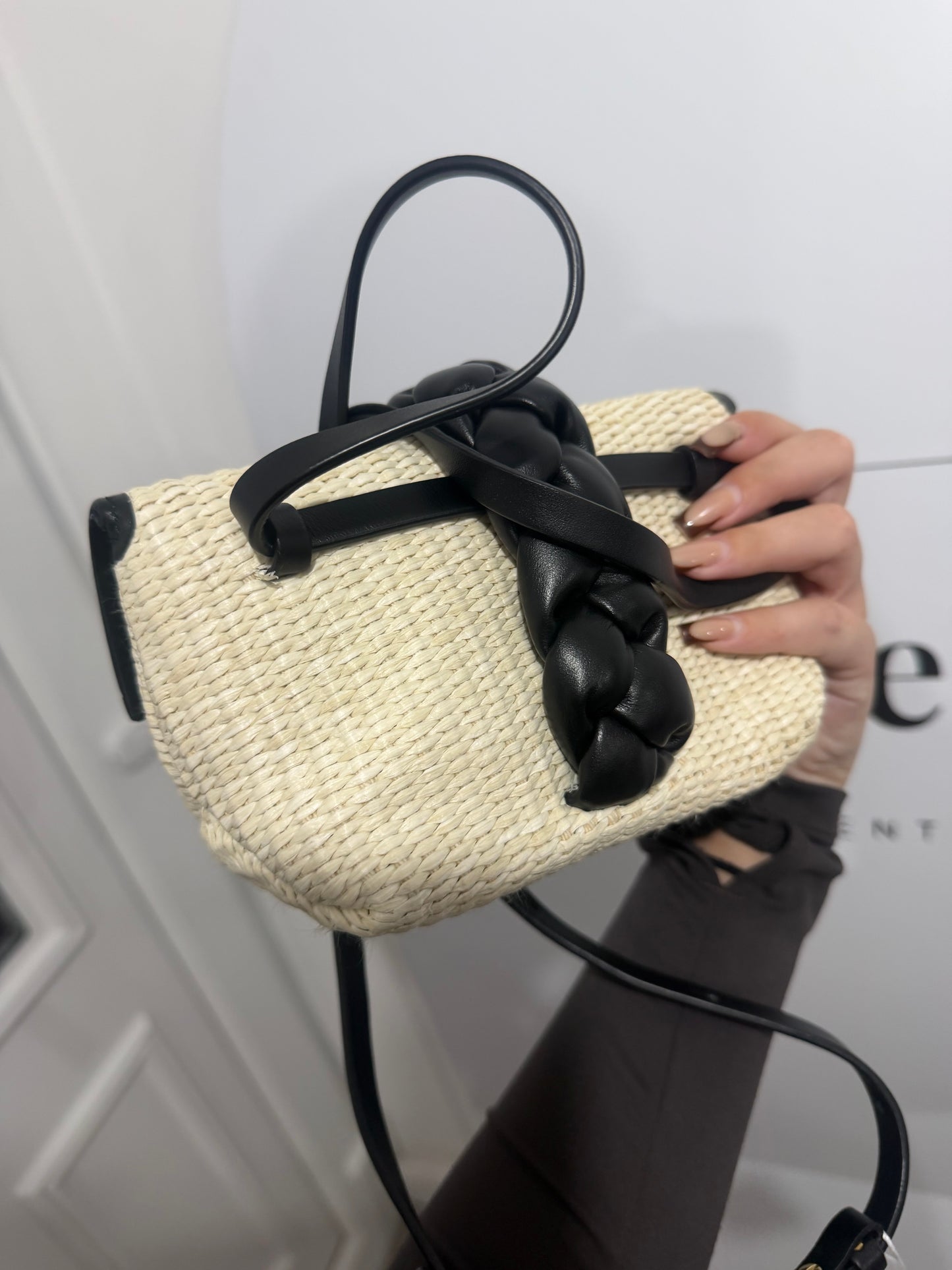 Raffia Demellier Crossbody Bag, Mini