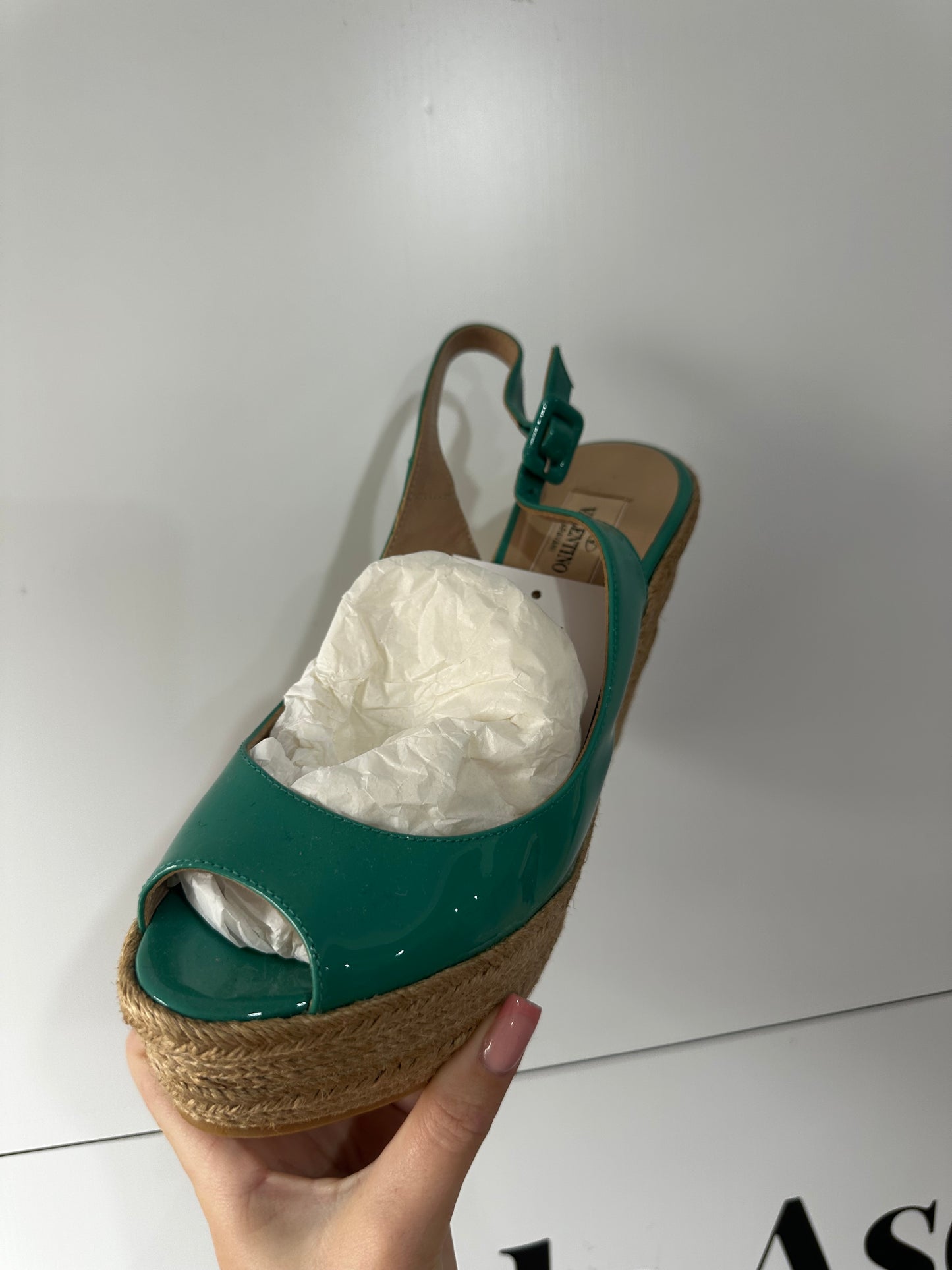 Teal Valentino Wedges, 6