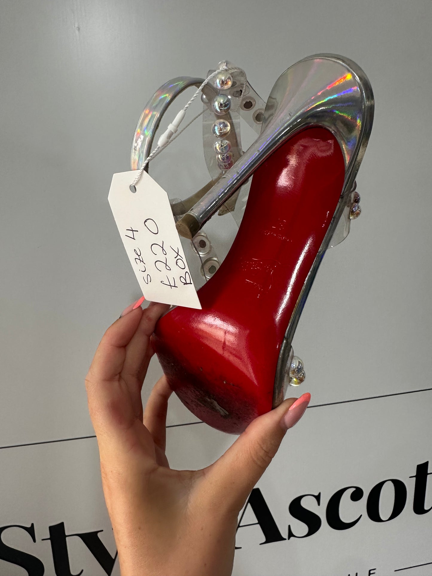 Pearl Studded Christian Louboutin Heels, Size 37 - UK 4