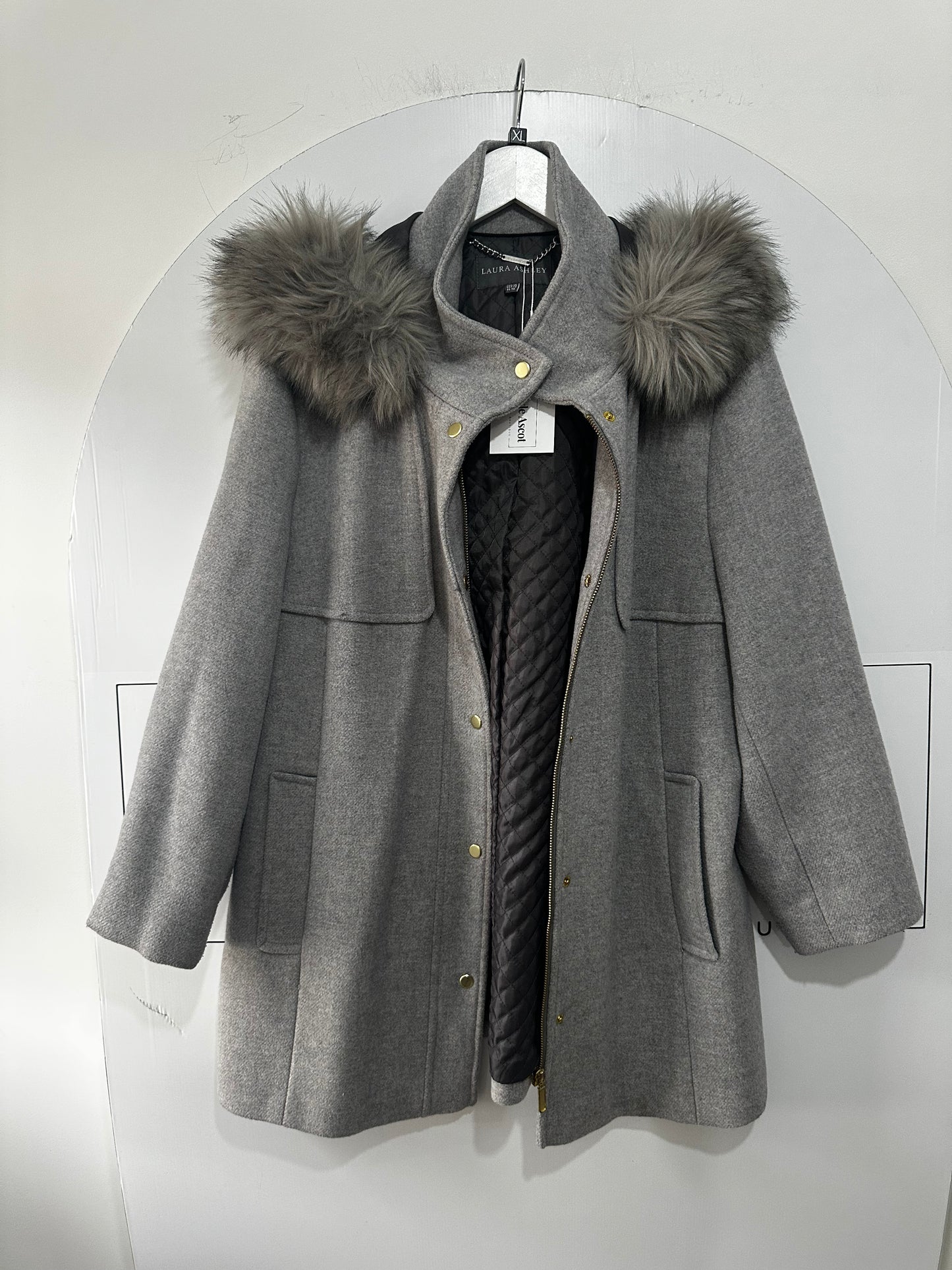 Grey Laura Ashley Wool Blend Coat, 18