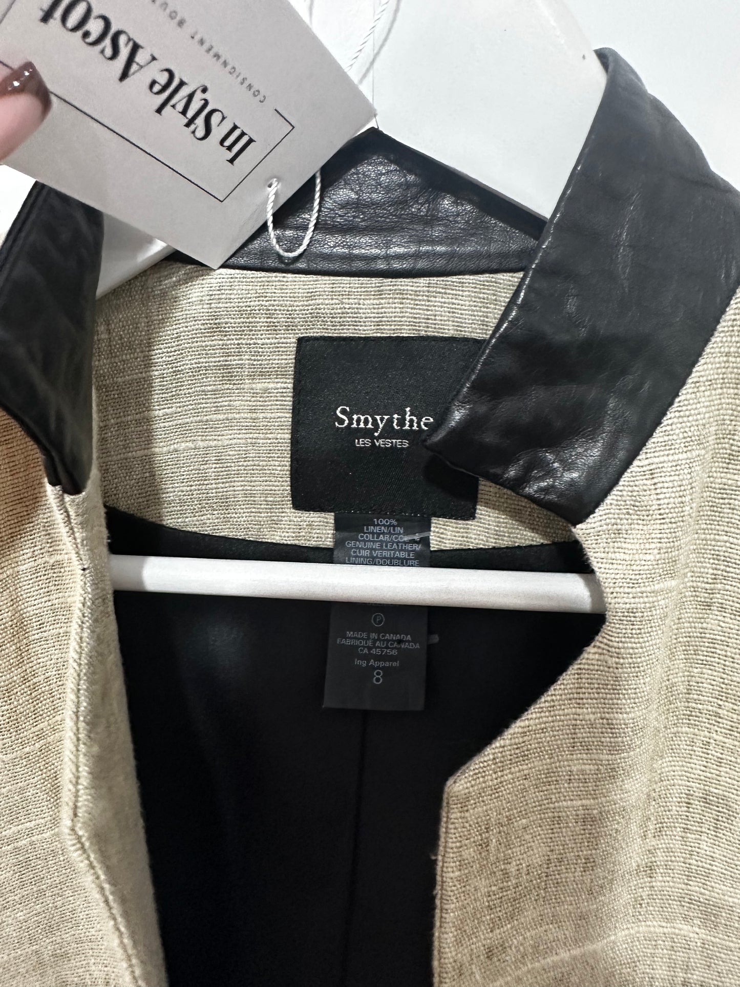 Neutral Smythe Linen Jacket, Size 12