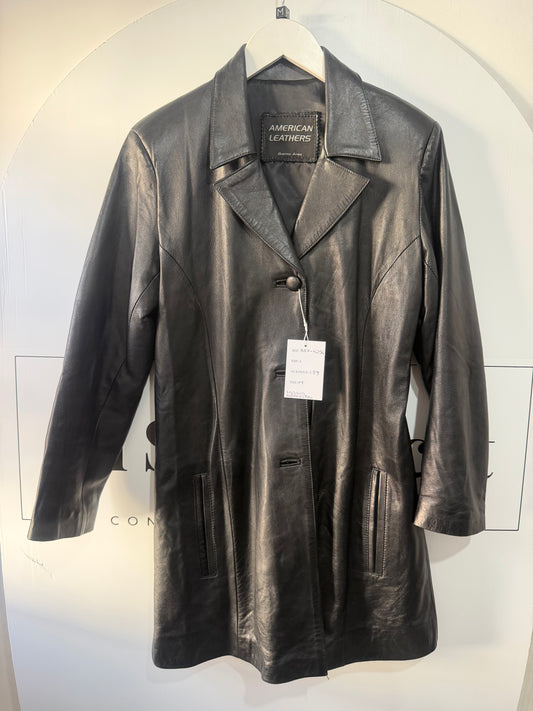 Black American Leathers Leather Jacket, Size Medium