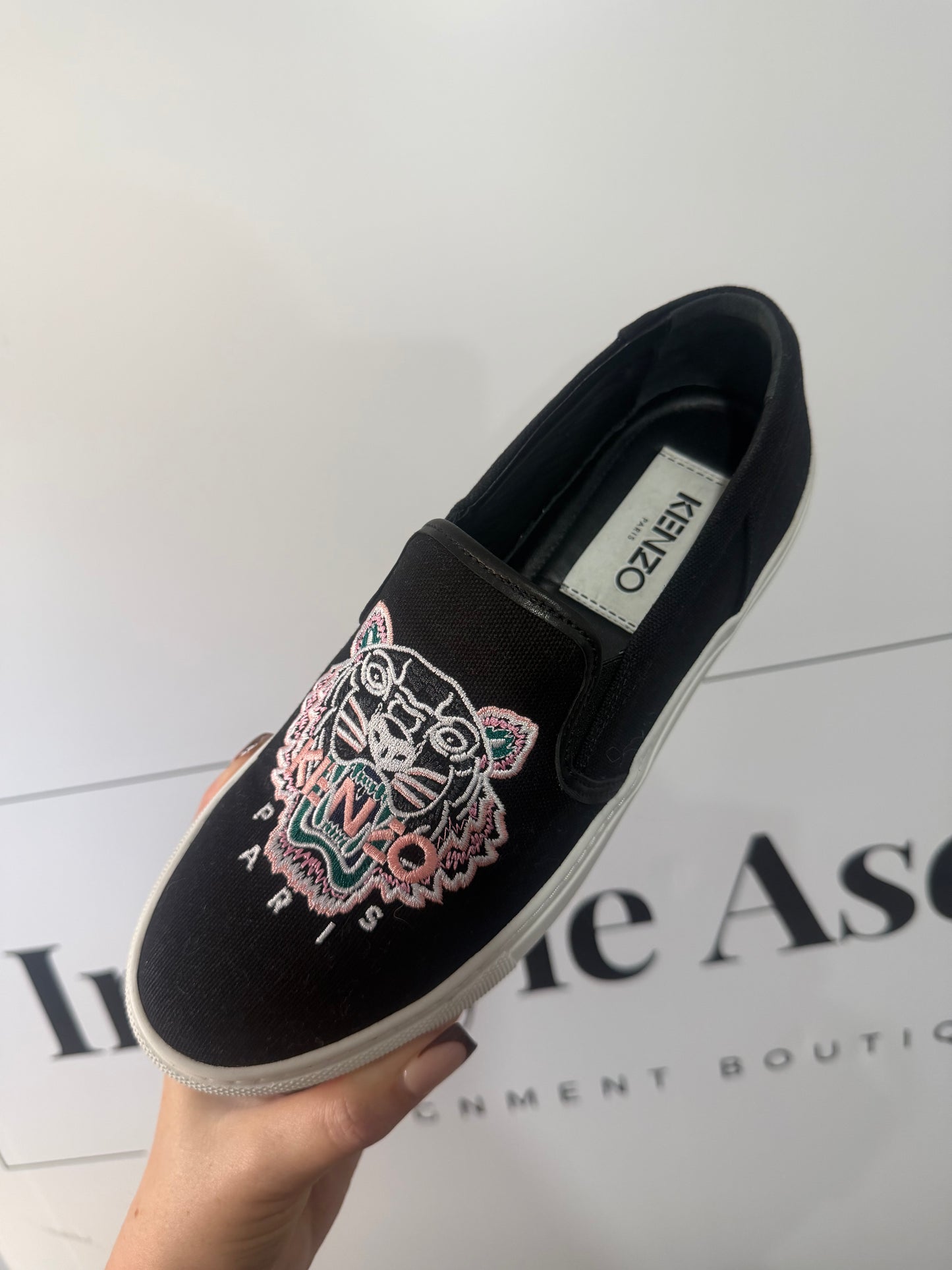Black with Logo Kenzo Loafers, Size 37 - UK 4