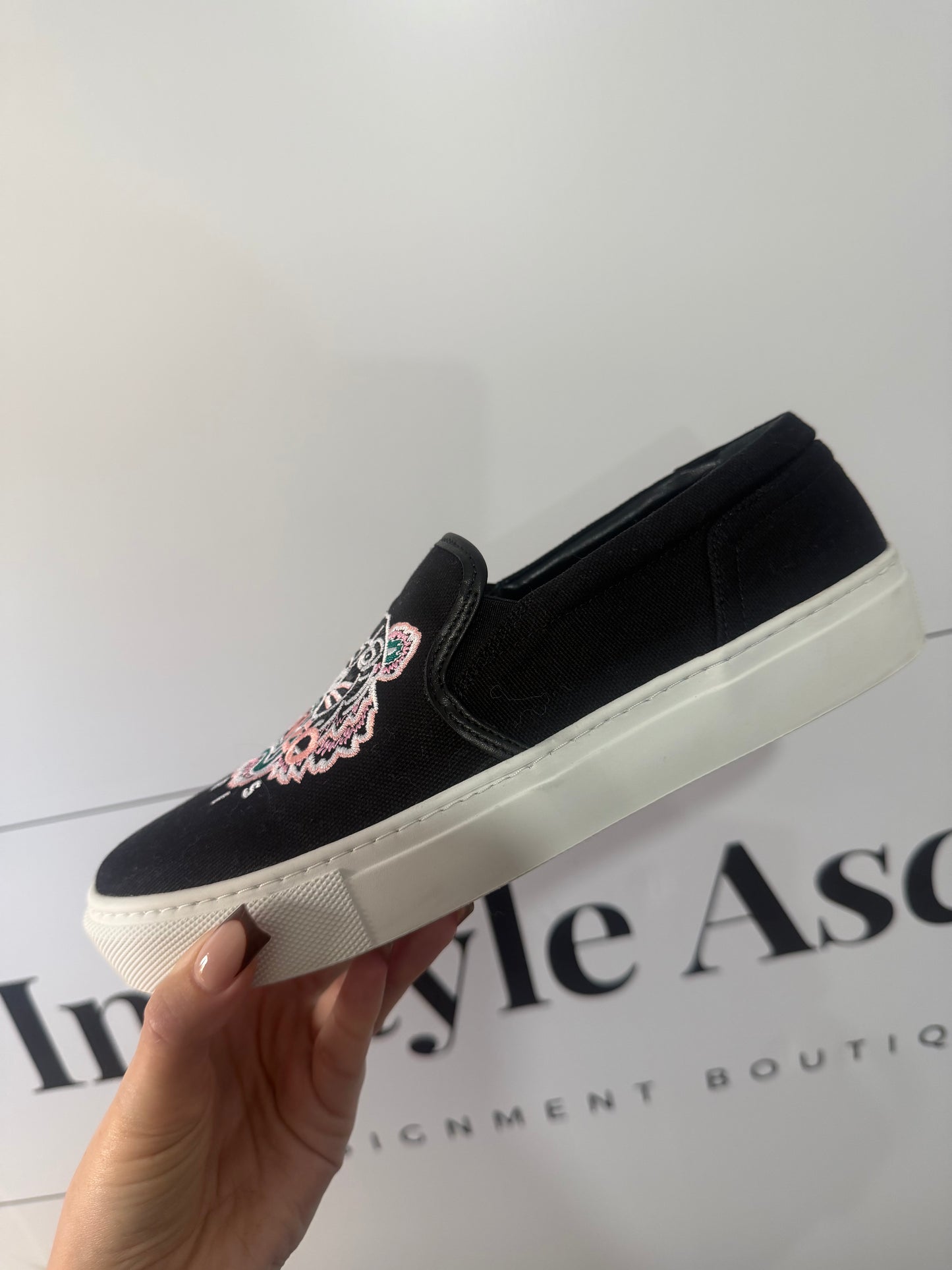 Black with Logo Kenzo Loafers, Size 37 - UK 4