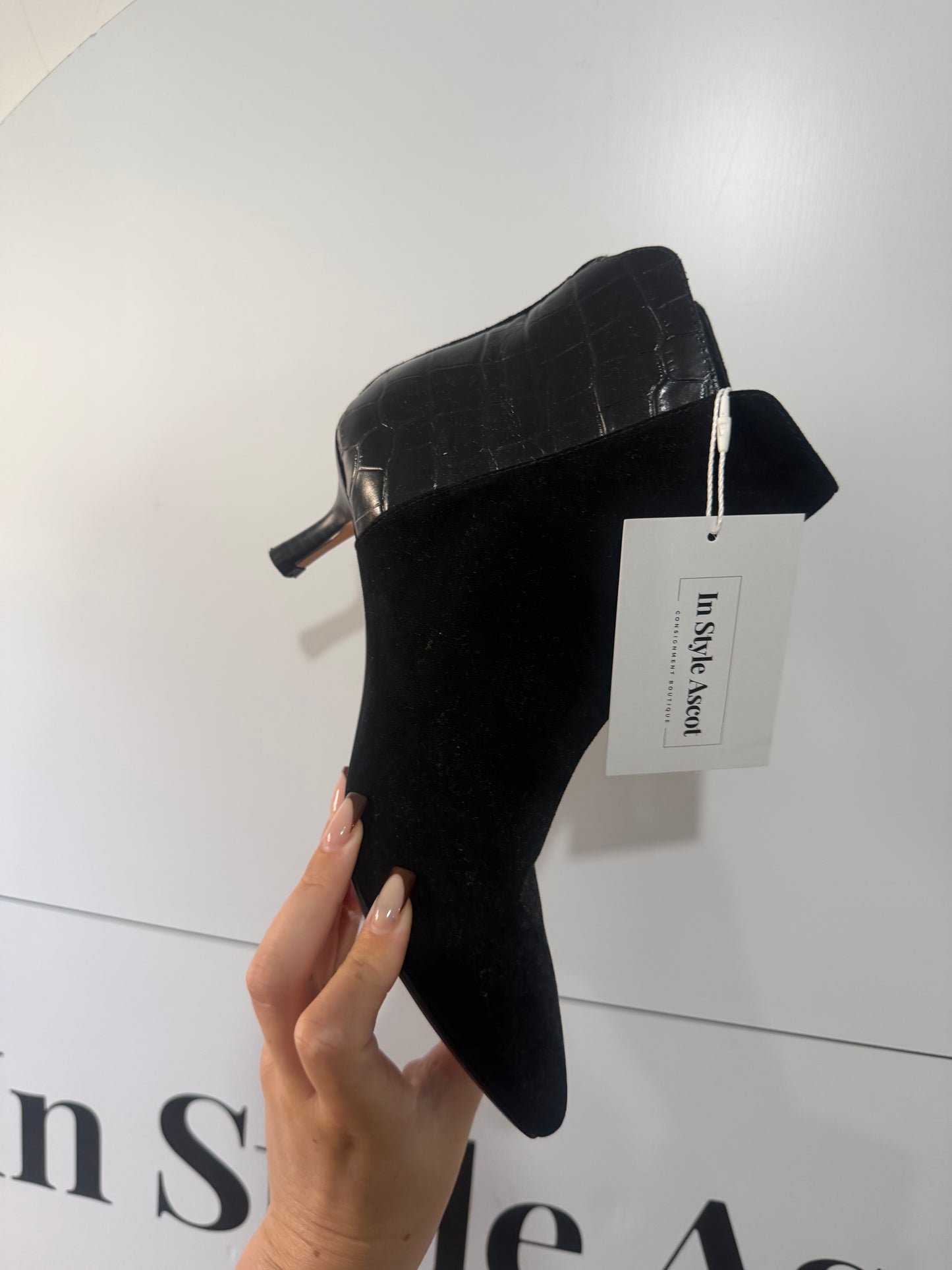 Black and Croc Clarks Boots