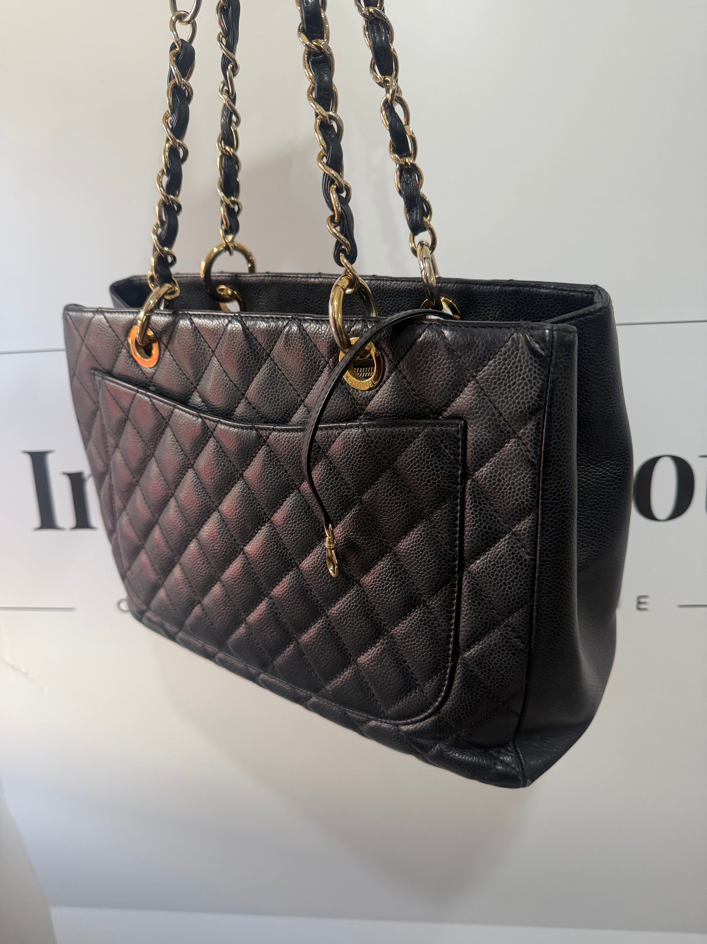 Black and Gold Hardware Chanel Shopper Tote