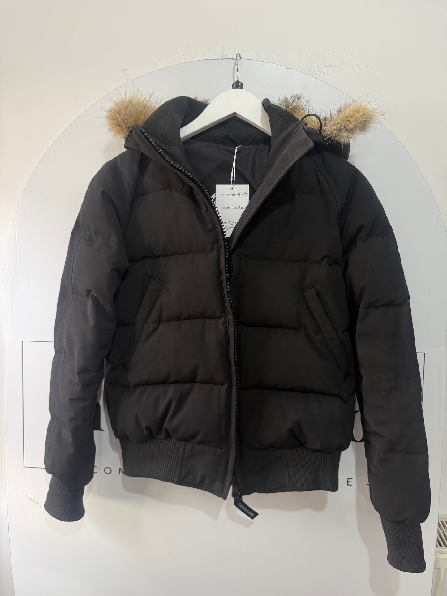 Black Canada Goose Bomber, Size M (Fits an S)