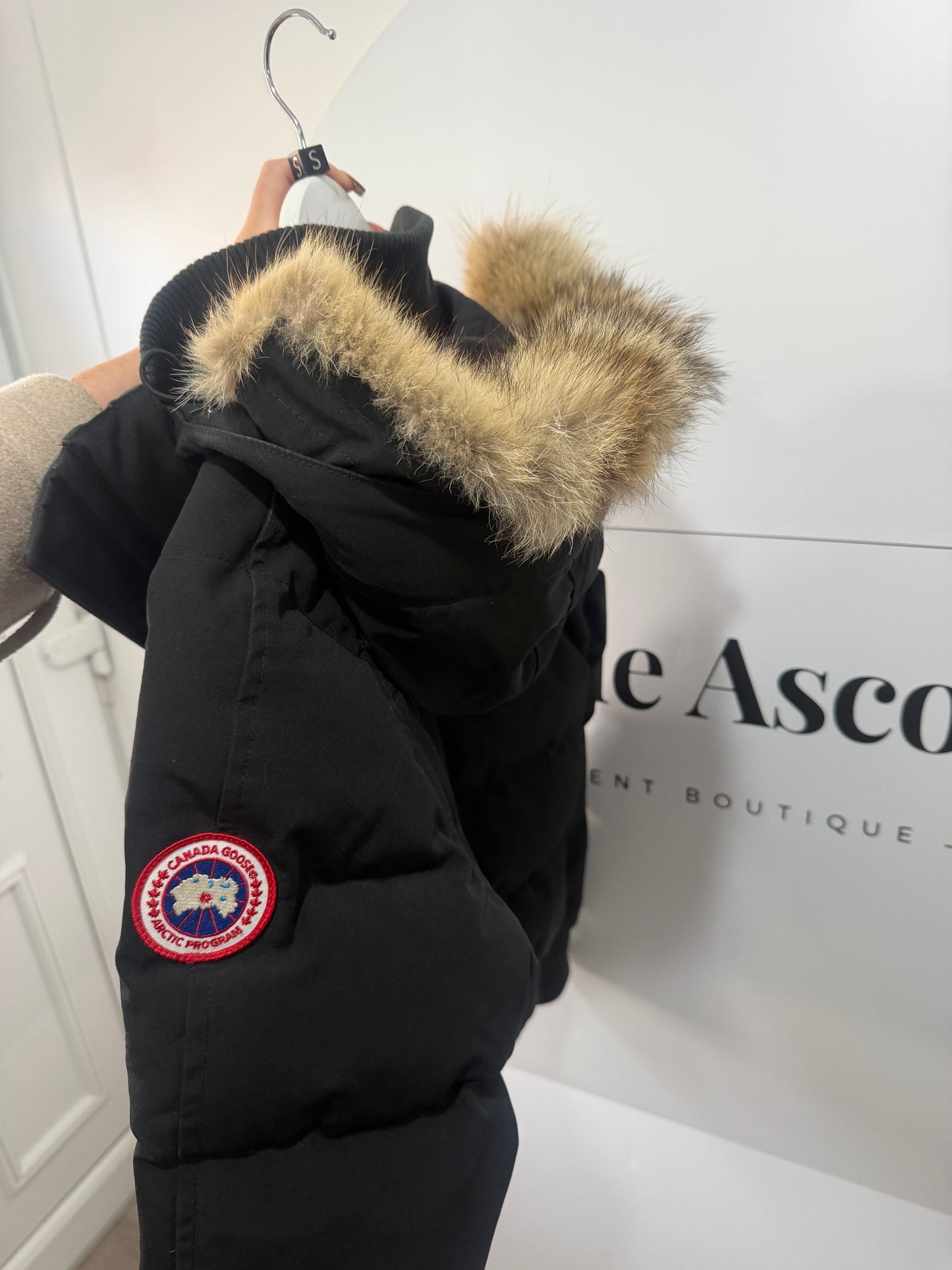 Black Canada Goose Bomber, Size M (Fits an S)