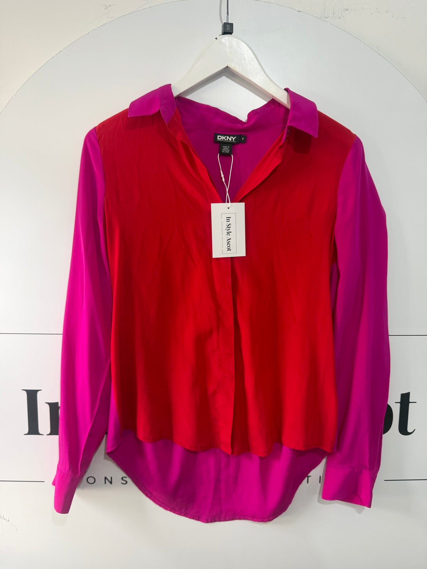 Pink and red DKNY Top, Small