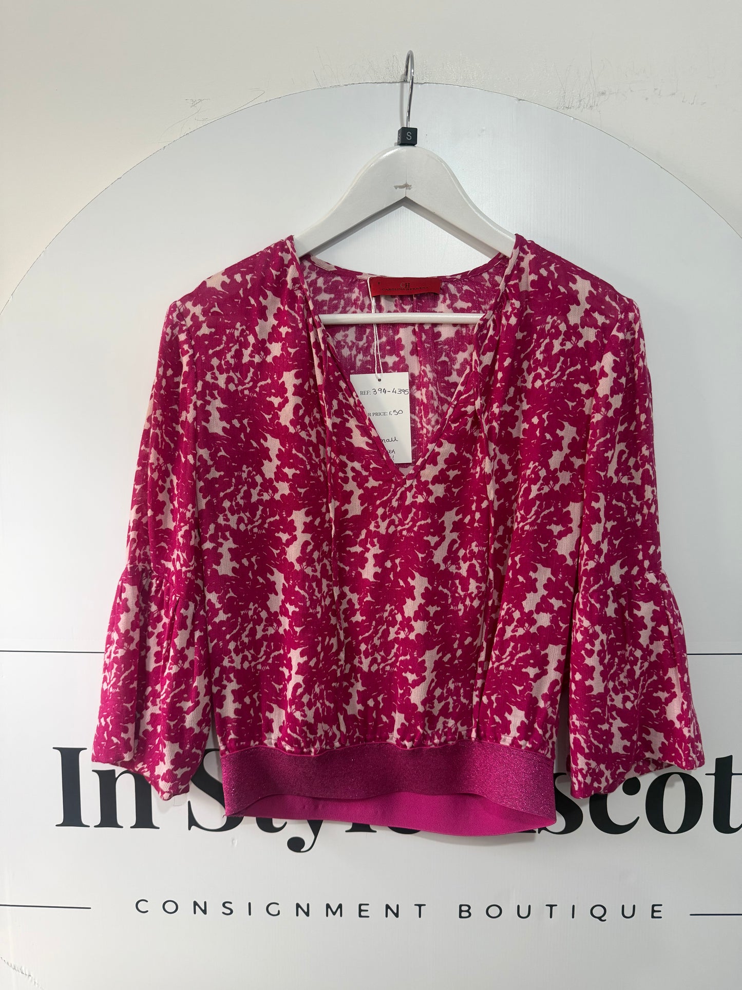 Pink Carolina Herrara Blouse, Small