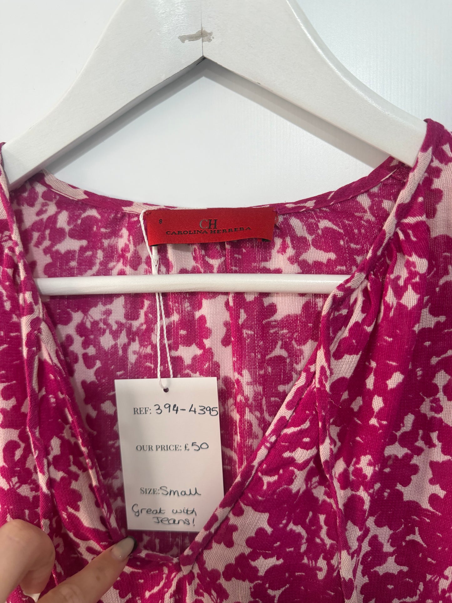 Pink Carolina Herrara Blouse, Small