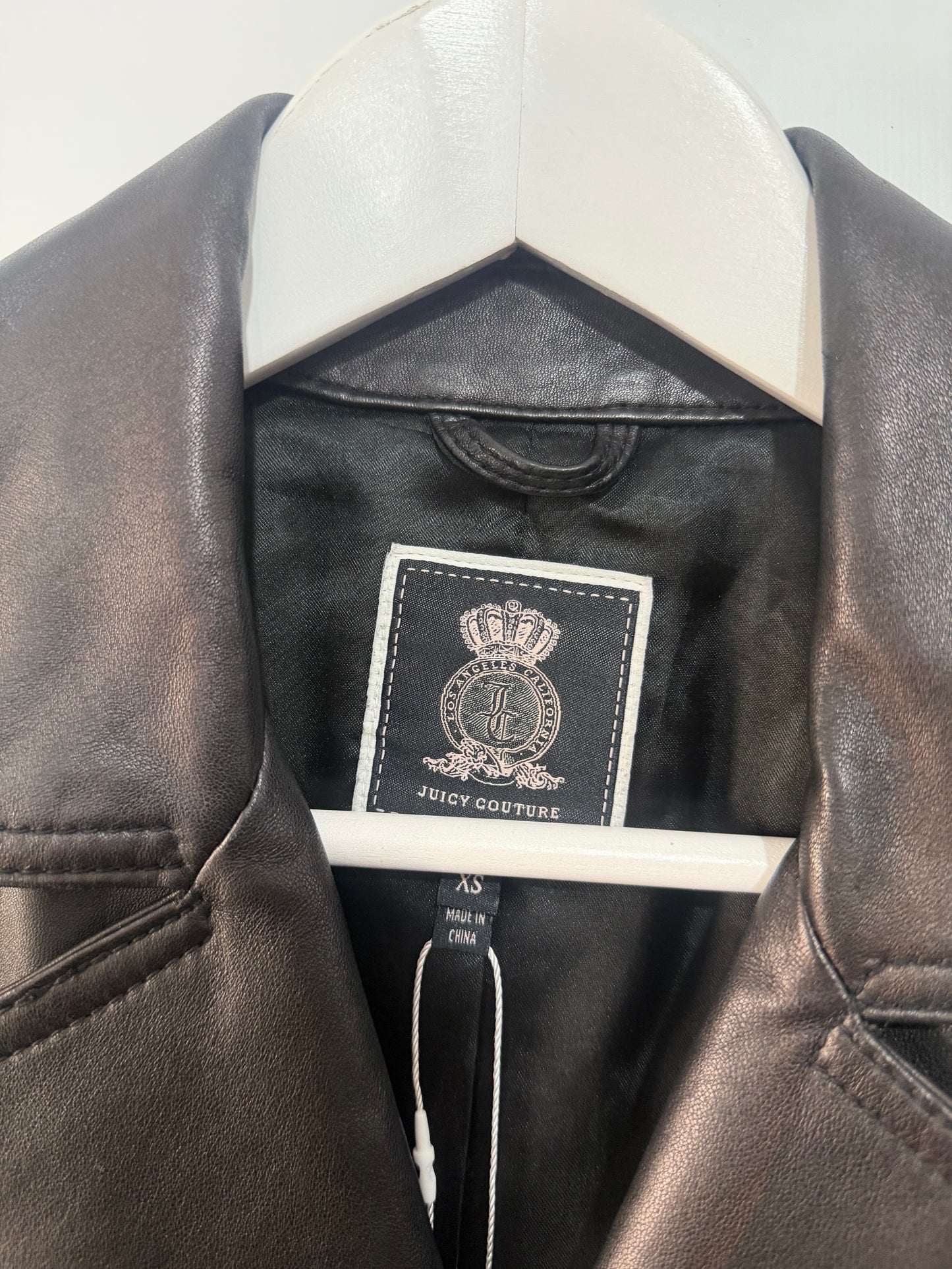 Black & Pink Juicy Couture Leather Jacket, XS