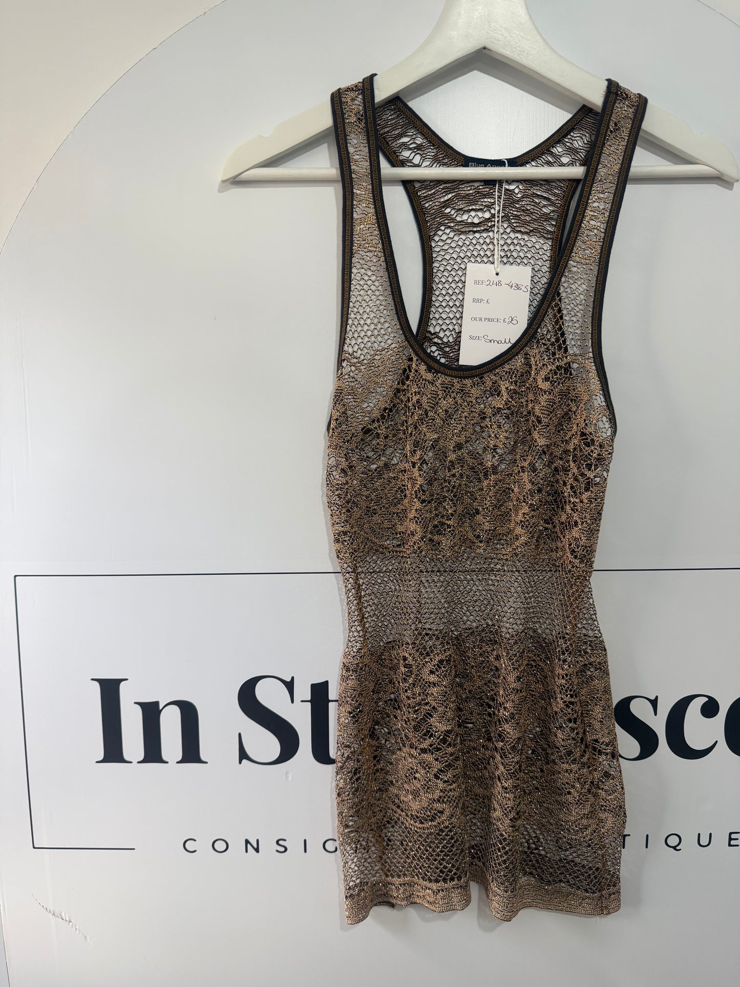 Gold Blue Angels Top, Size S