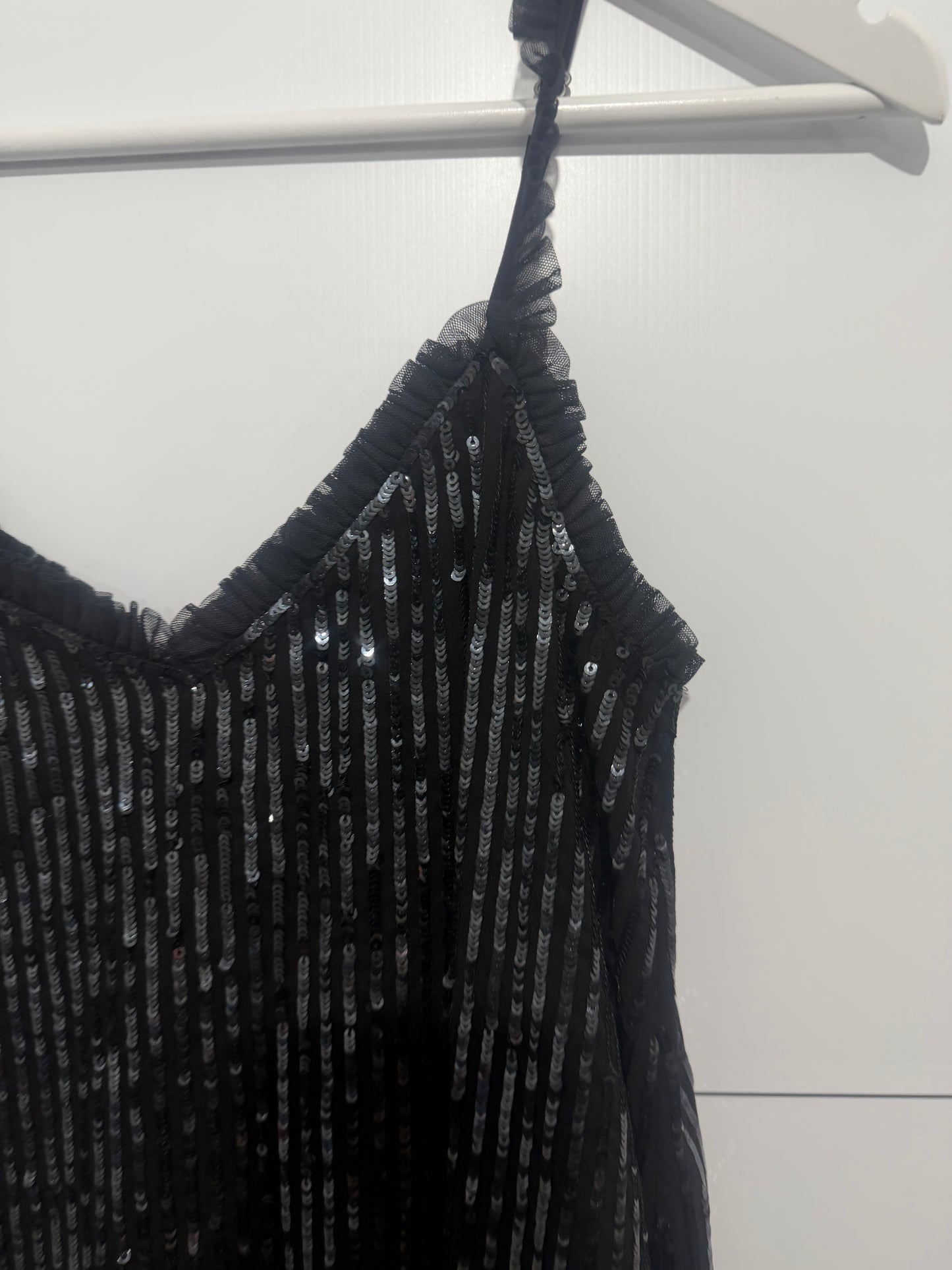 Black Sequin Needle & Thread Dress, XS