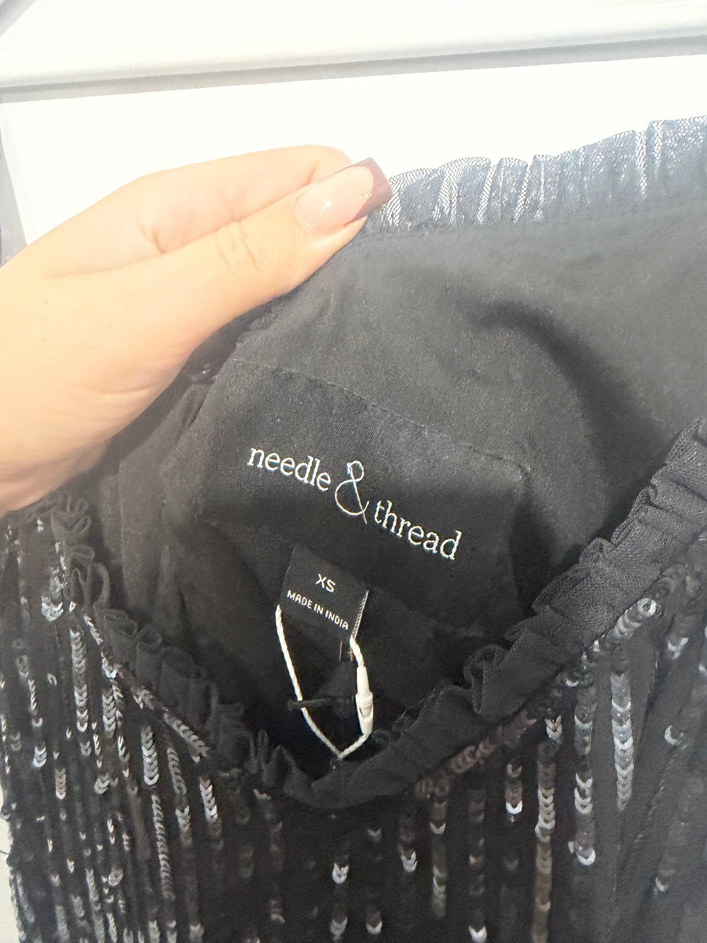 Black Sequin Needle & Thread Dress, XS