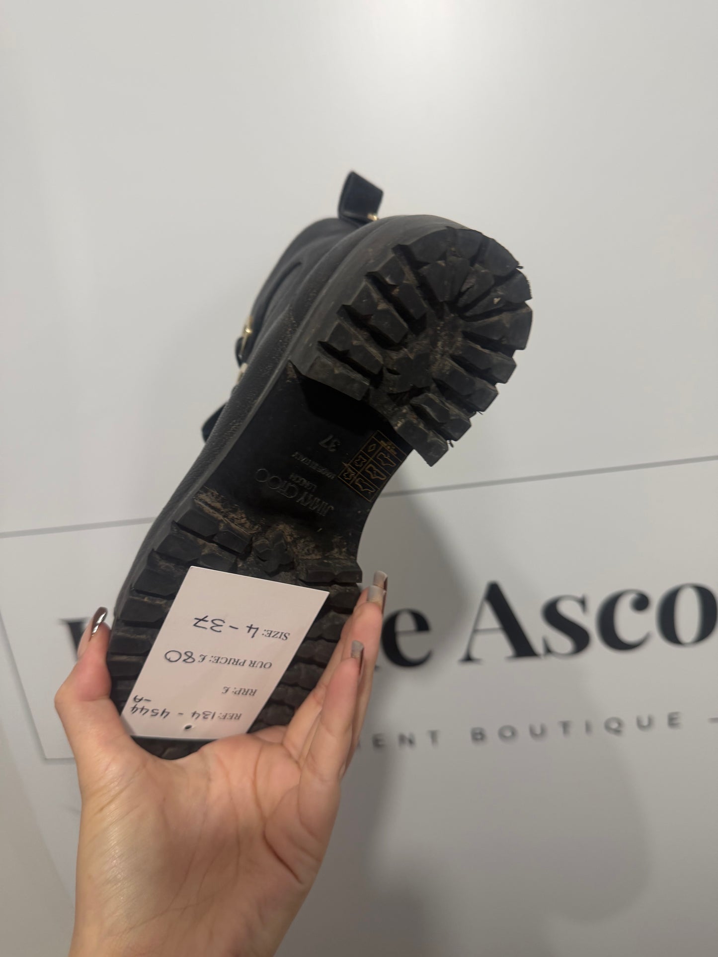 Black and Gold Jimmy Choo Boots, Size 37 - UK 4