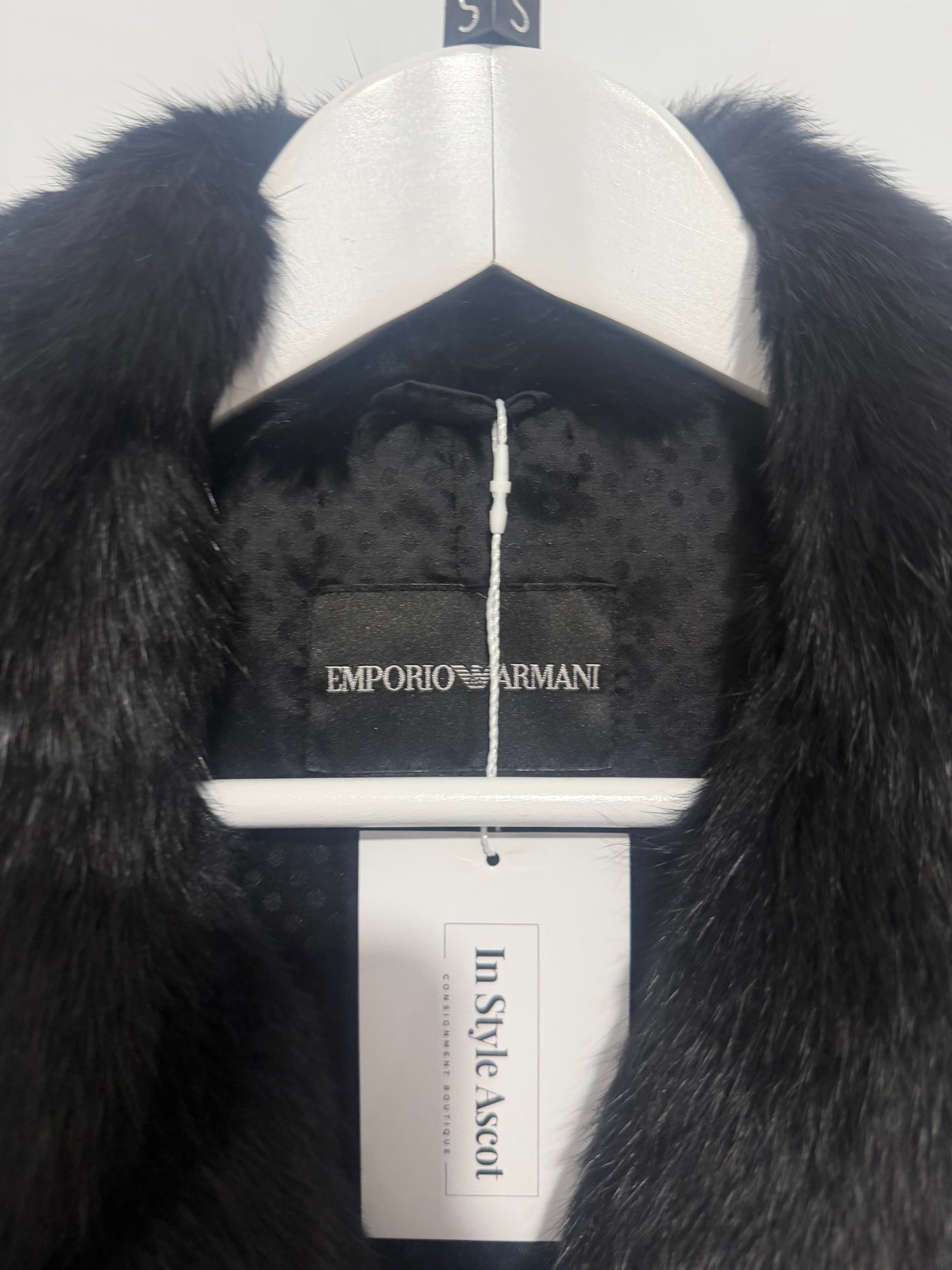 Black Emporio Armarni Fur Gilet