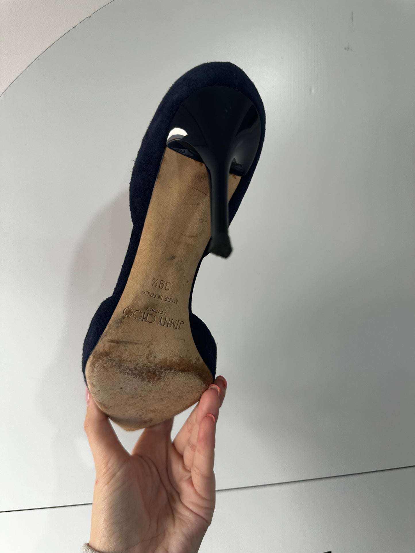 Blue Suede Jimmy Choo Heels, 39.5 - 6.5 UK