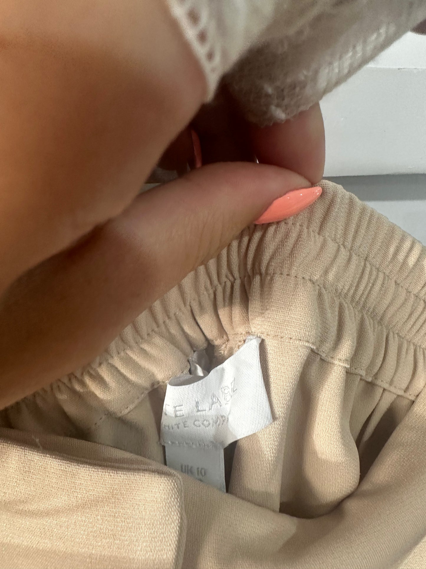 Beige White Label Trousers, Size Medium