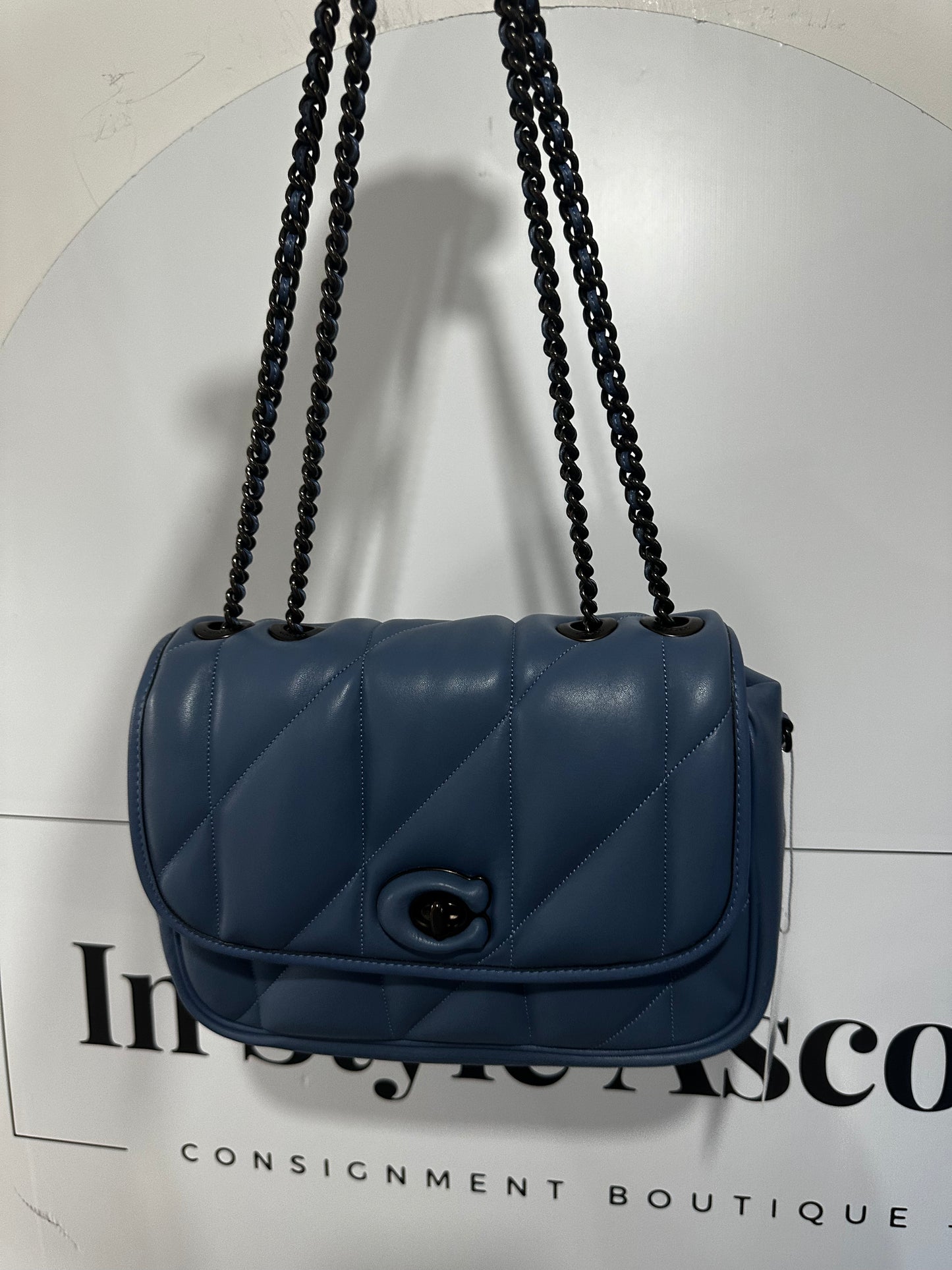 Blue Coach Bag, 26cm W
