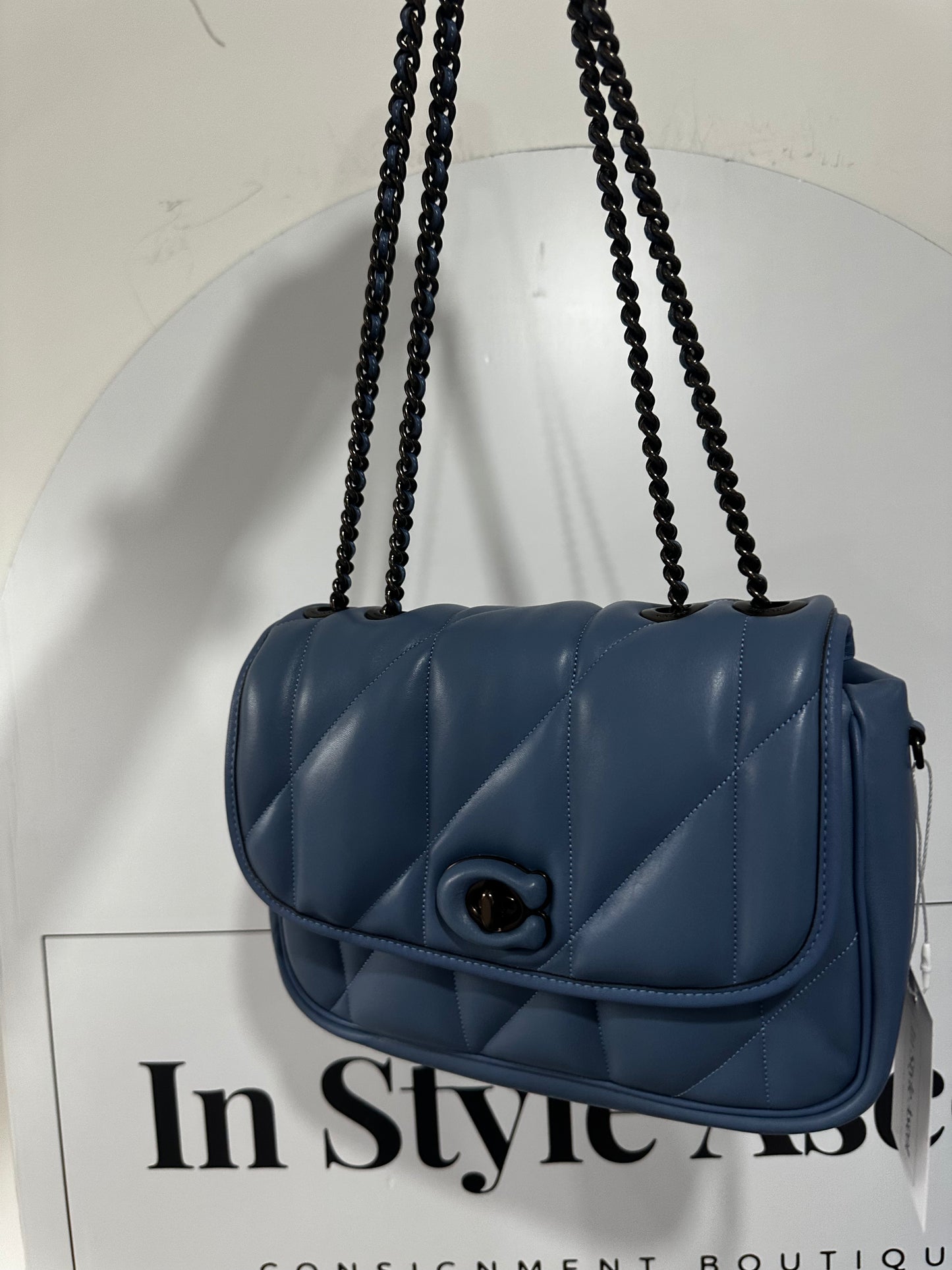 Blue Coach Bag, 26cm W