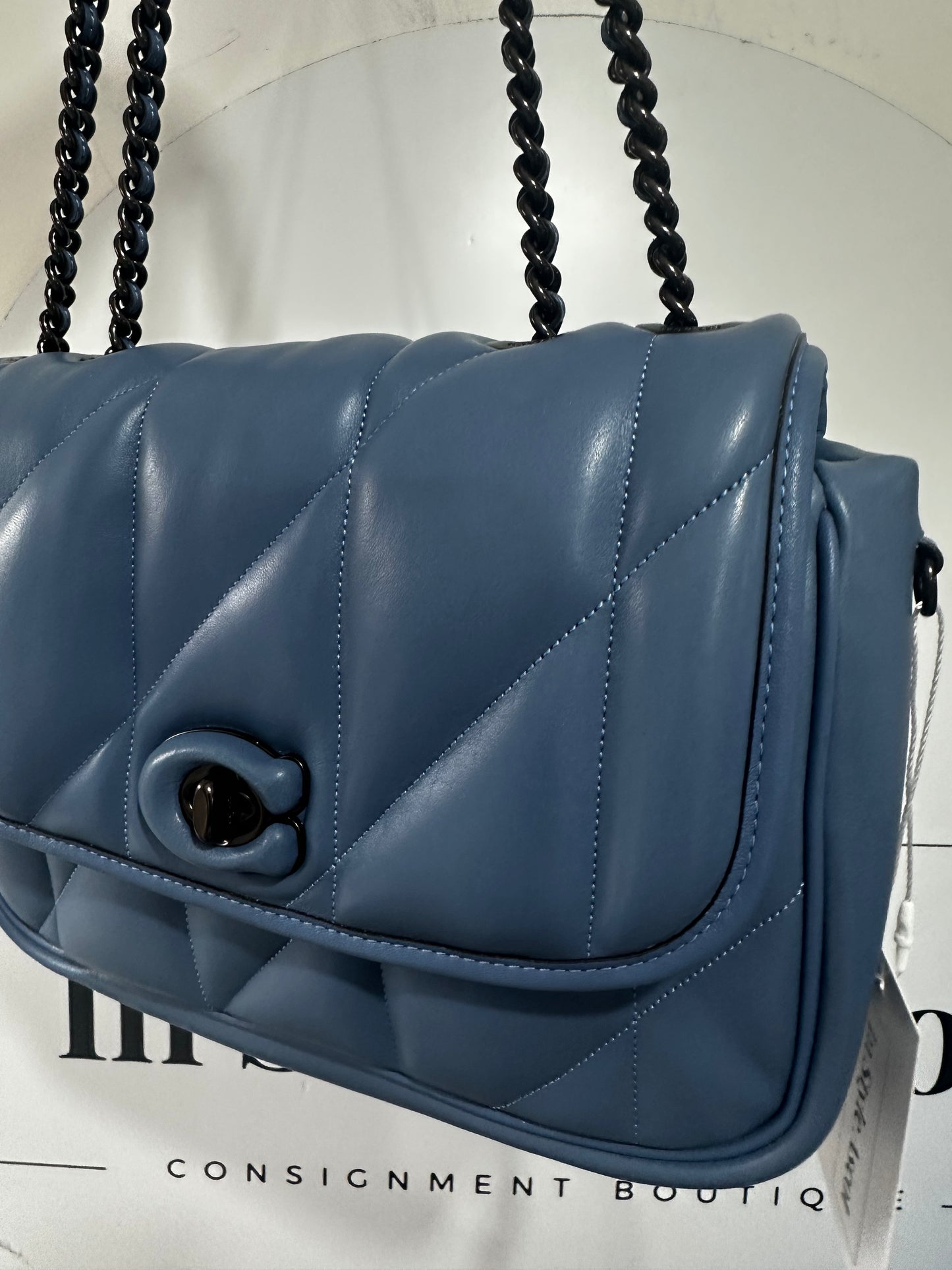 Blue Coach Bag, 26cm W