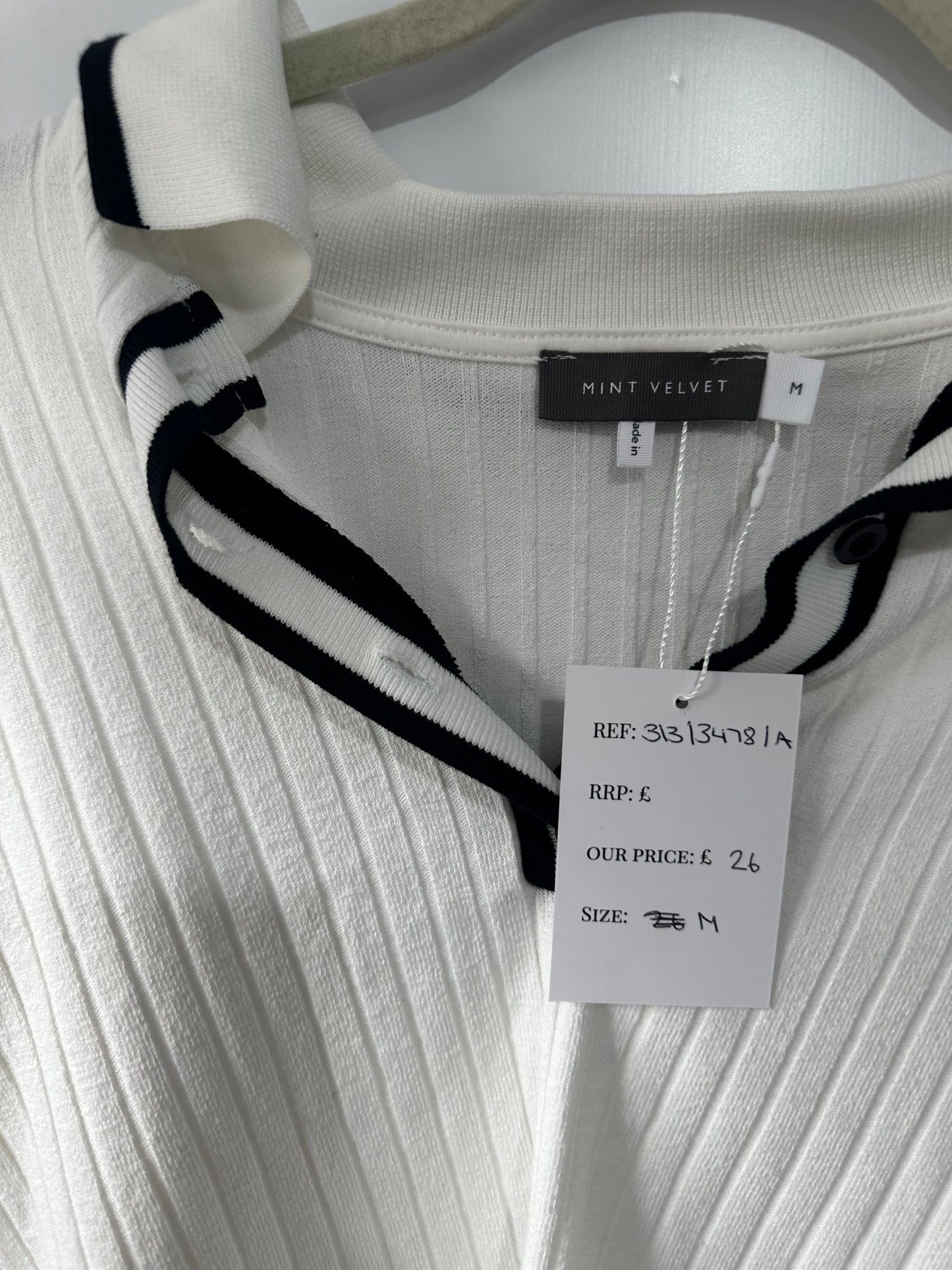 White Mint Velvet Top, Medium