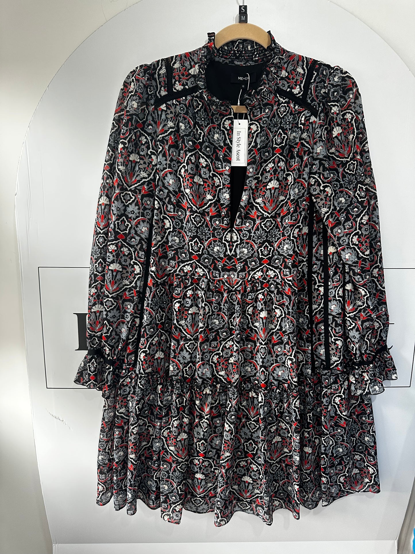 Brown & Red Pattern Me + Em Dress, Size 10
