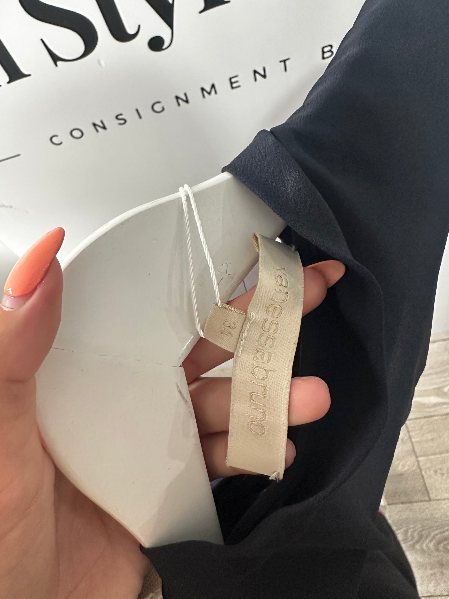 Navy Vanessabruno Top, Size 8