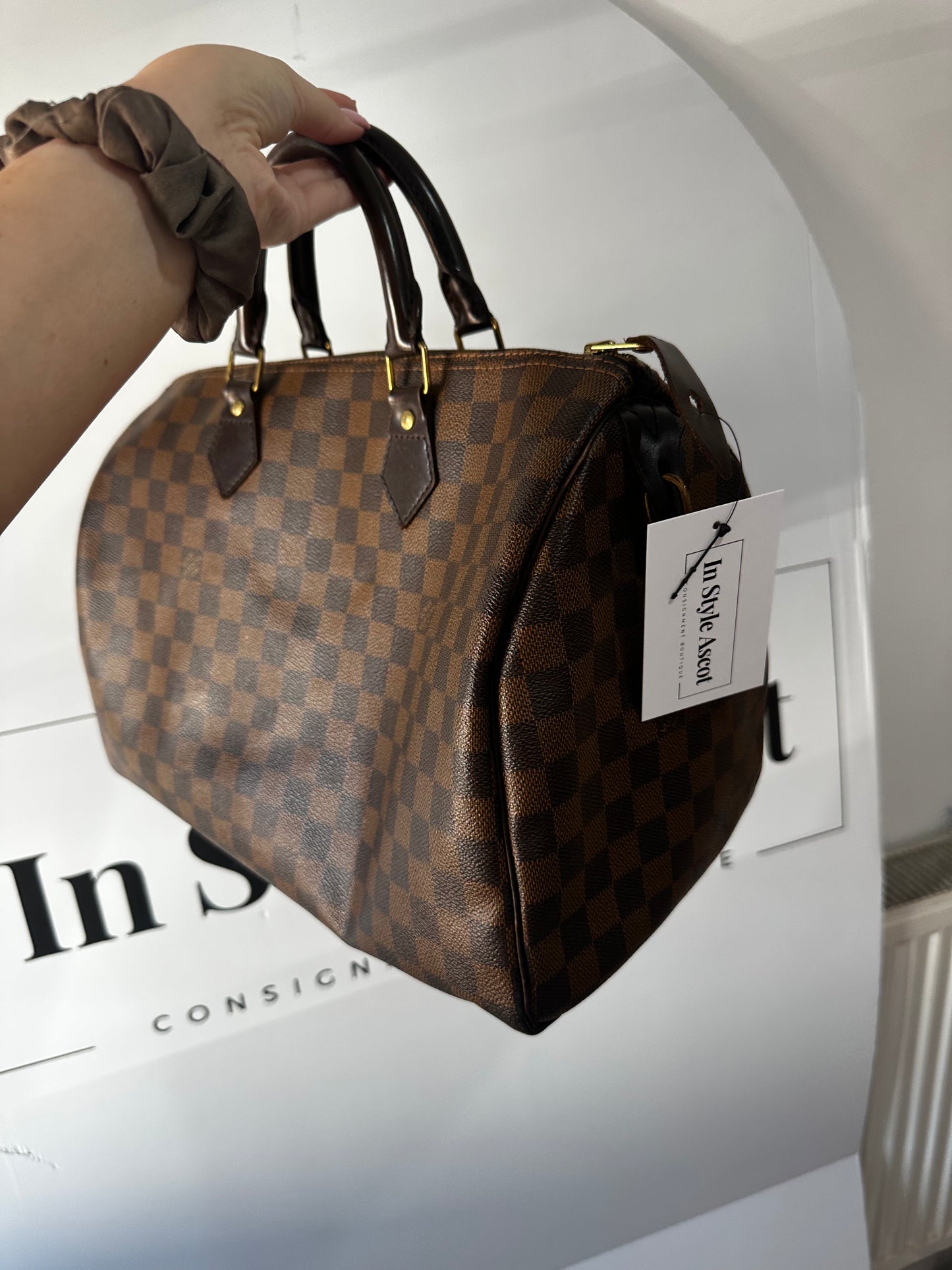 Damier Ebene Louis Vuitton Speedy Bag, 30