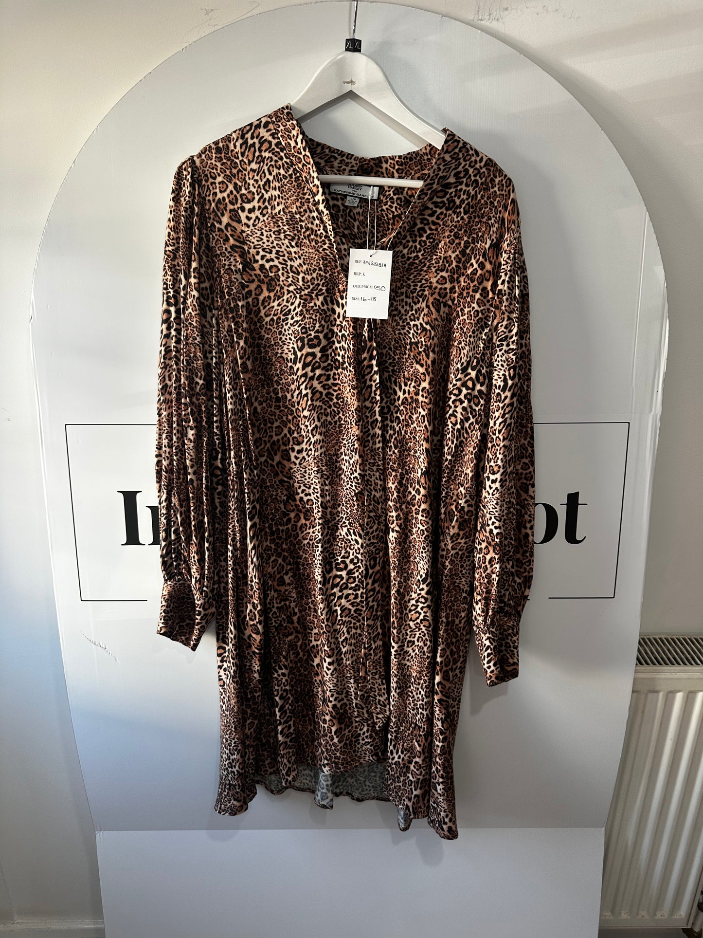Leopard Hilary Radley for Katherine Barclay Dress, Size L fits XL