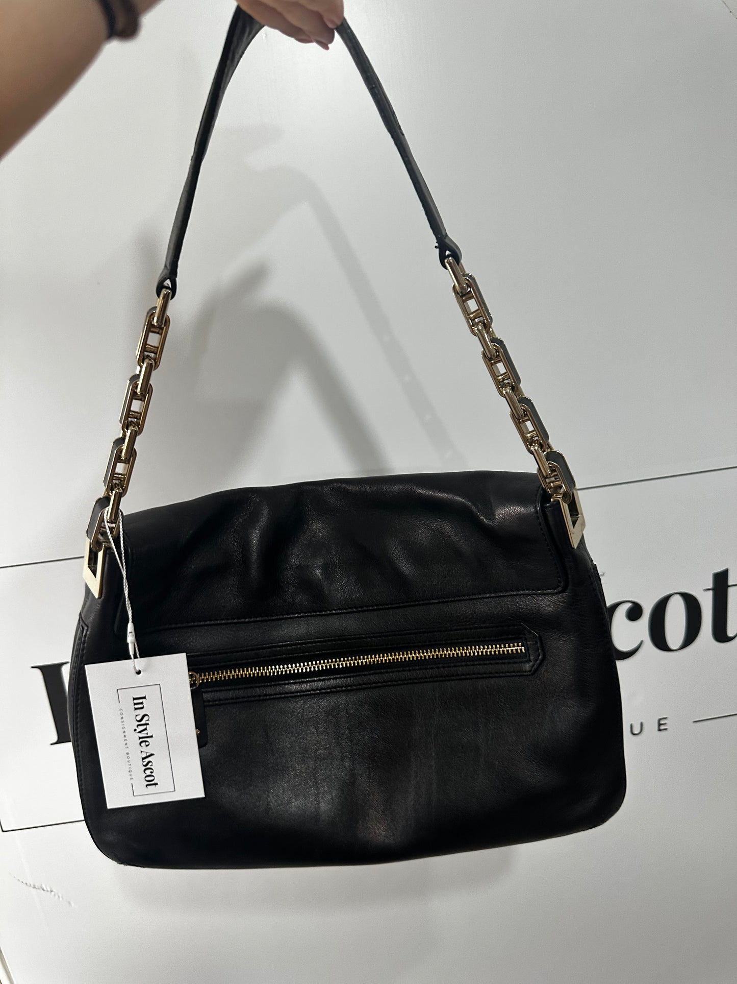 Black Anya Hindmarch Bag, Croc