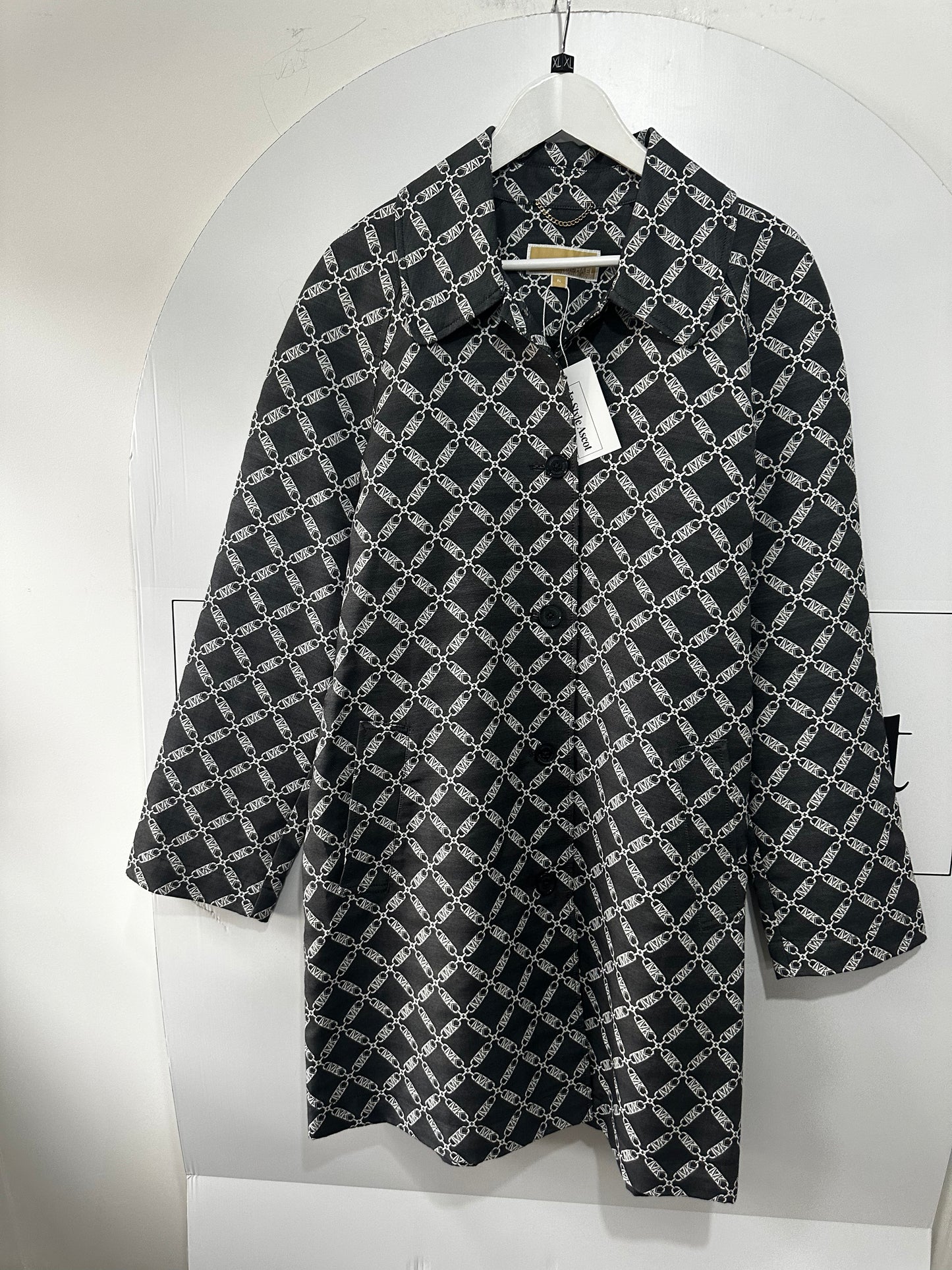 Blue Monogram Michael Kors Coat, Size XL