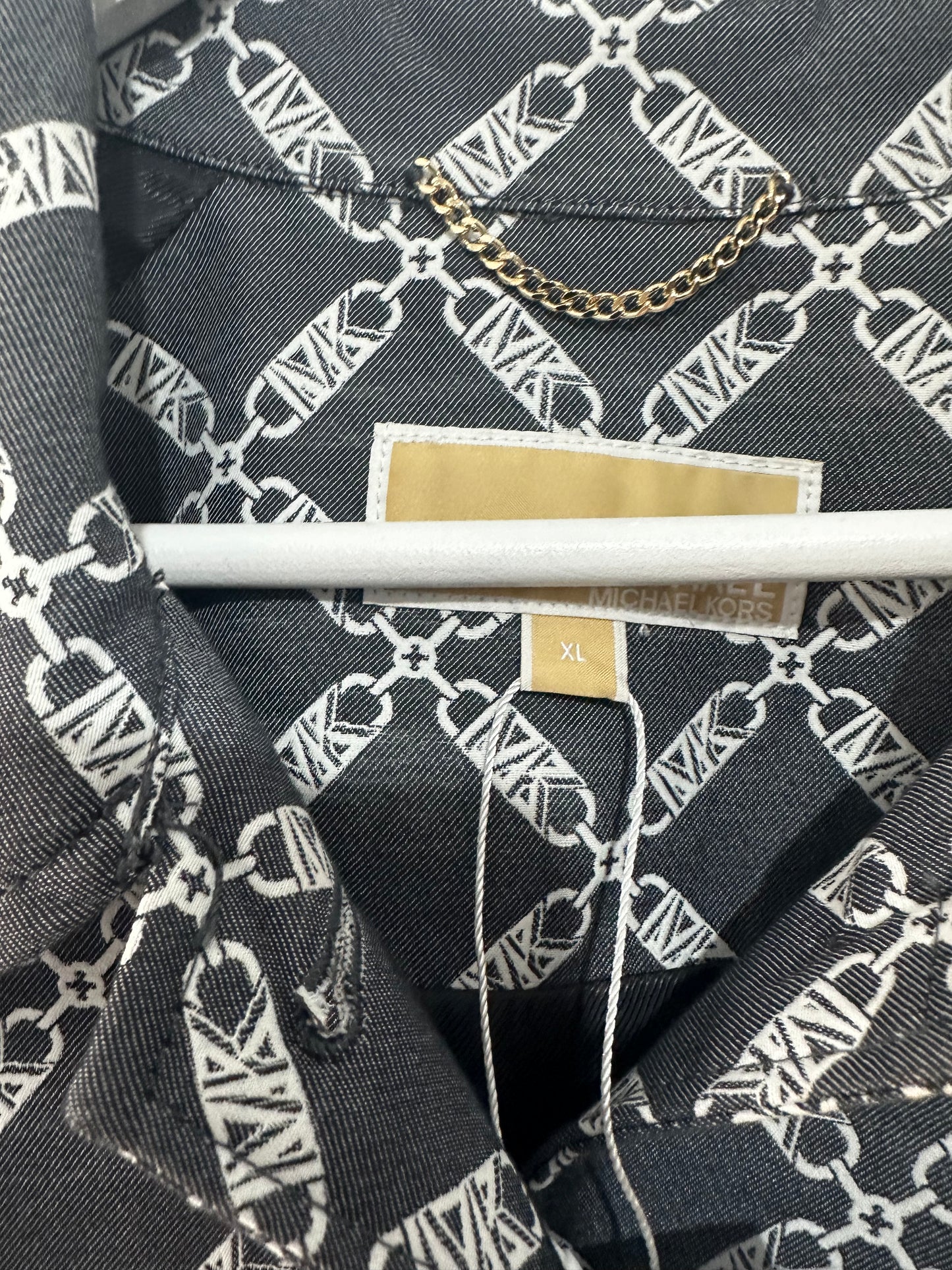 Blue Monogram Michael Kors Coat, Size XL