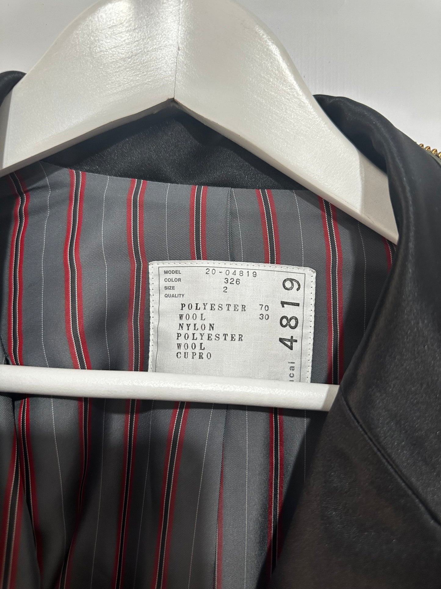 Grey & Green Sacai Jacket Cropped, Size M