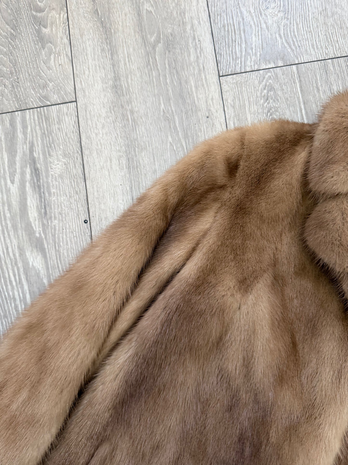 Brown Mink Fur Coat, Size S/M