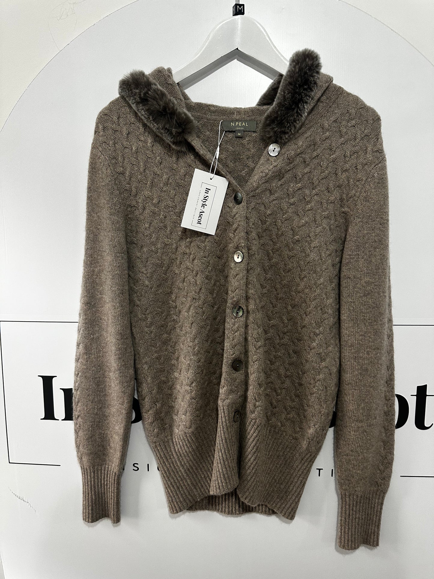 Brown Grey N.PEAL Cardigan, Size M