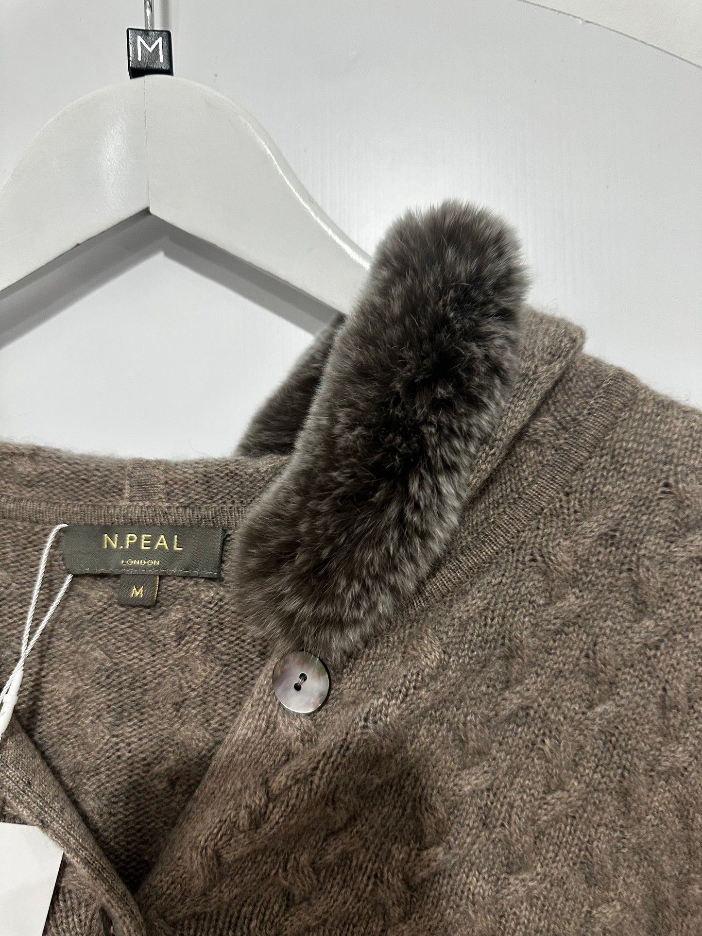 Brown Grey N.PEAL Cardigan, Size M