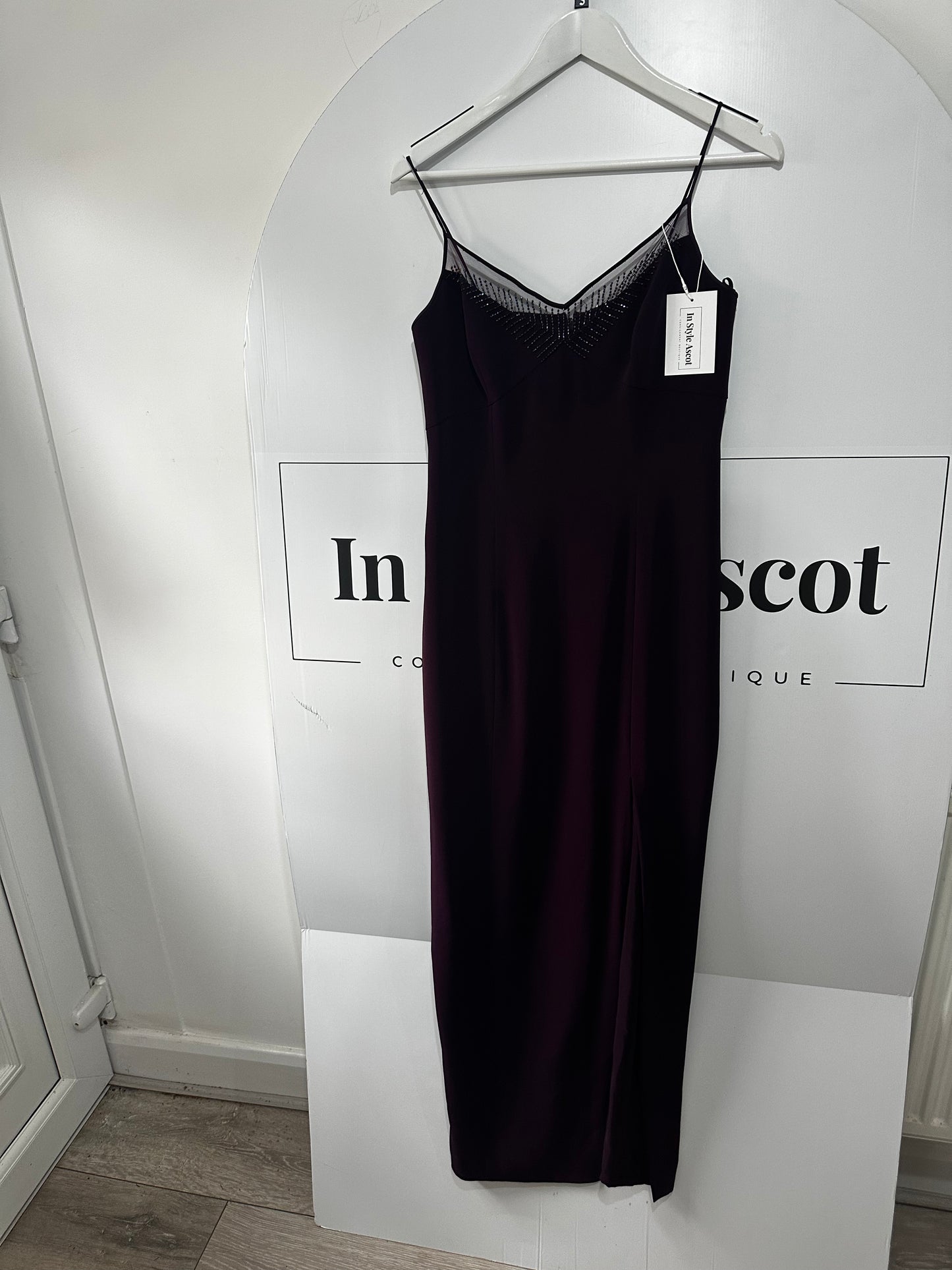 Dark Purple Niteline Ballgown Evening Dress, Size UK 10