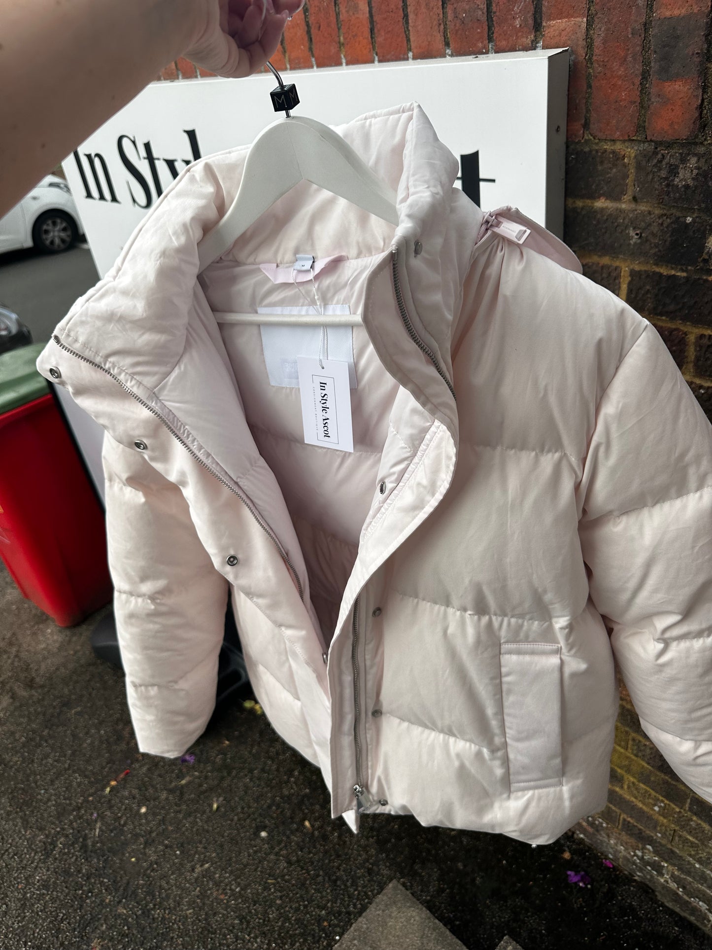Light Pink Burberry Puffer Coat, Size 10-12