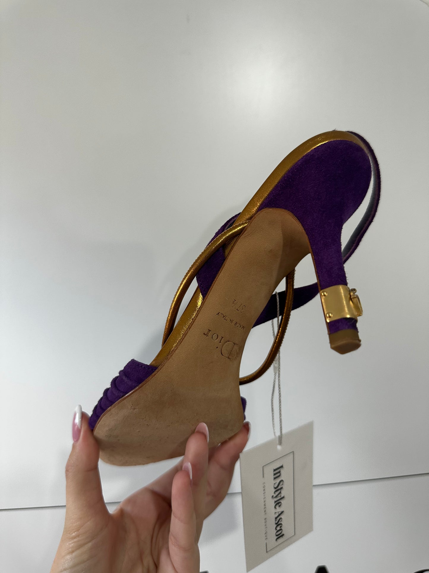 Purple Suede Christian Dior Heels, Size 37.5 - UK 4.5