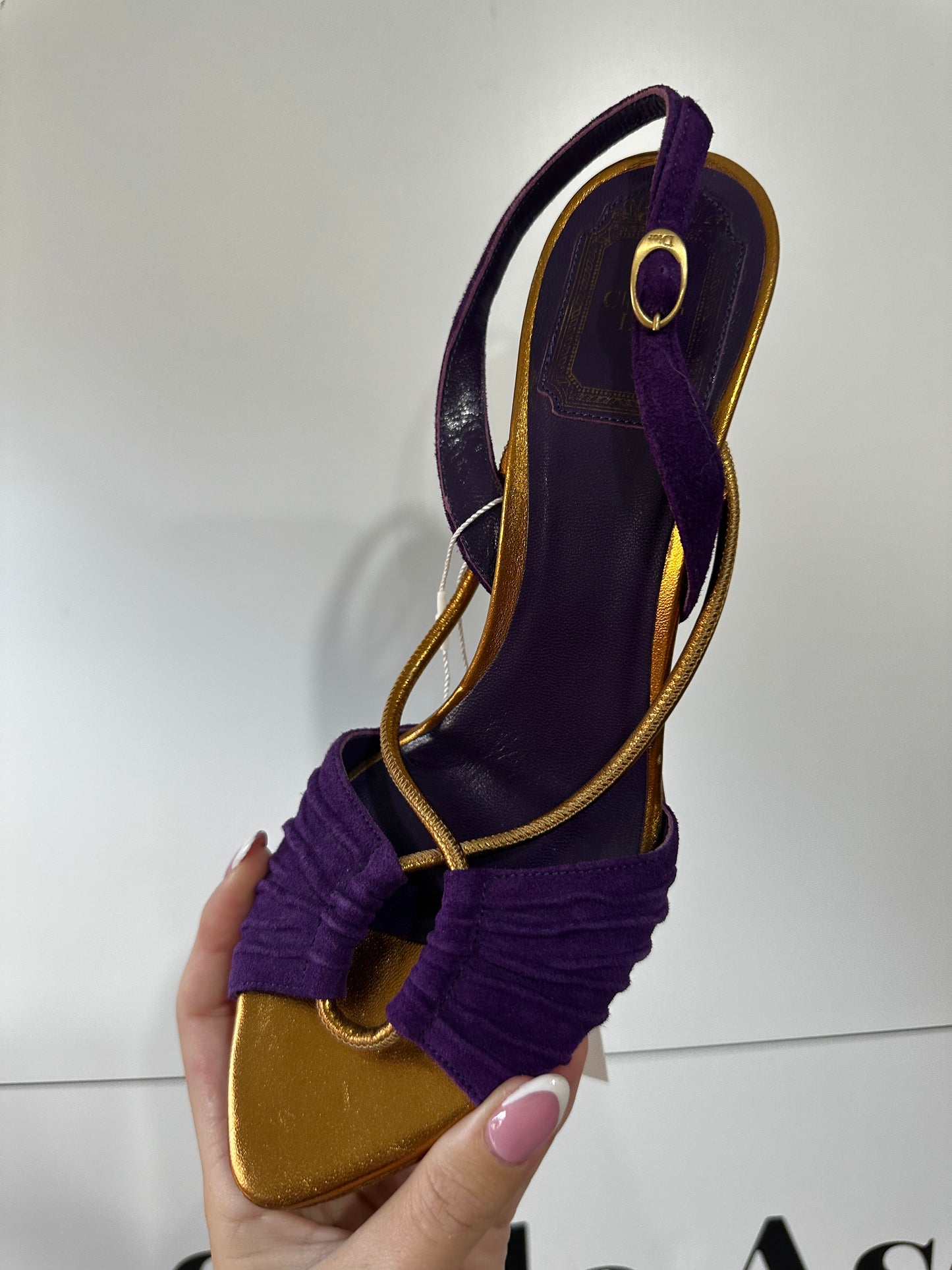 Purple Suede Christian Dior Heels, Size 37.5 - UK 4.5