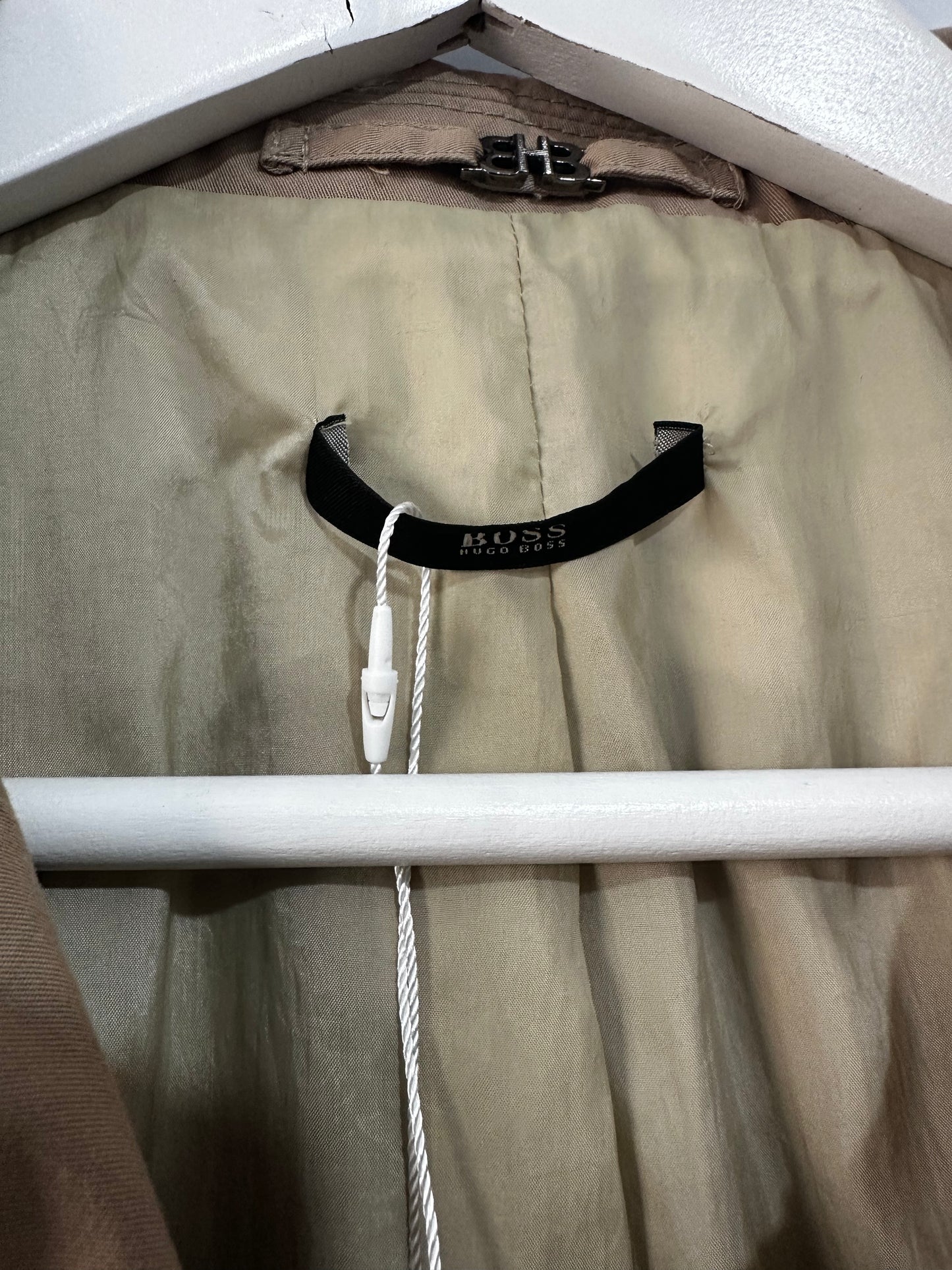 Beige Boss Hugo Boss Trench, Size 12
