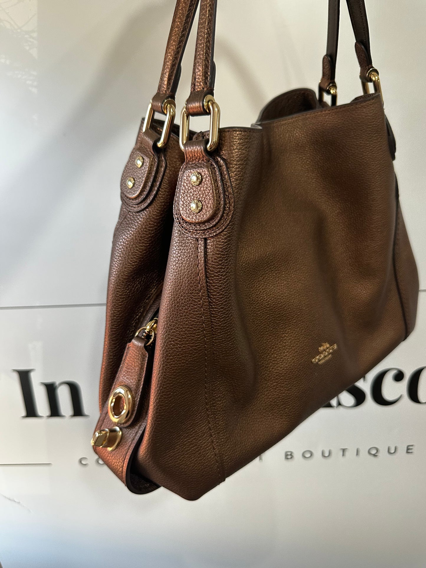 Bronze Coach Edie Shoulder Bag