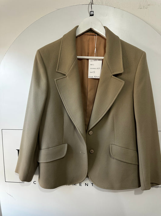Size 12 Wool Blazer, Beige
