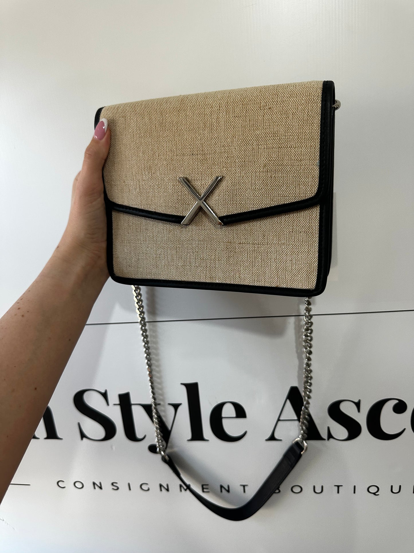 Beige & Black Each X Other Crossbody Bag