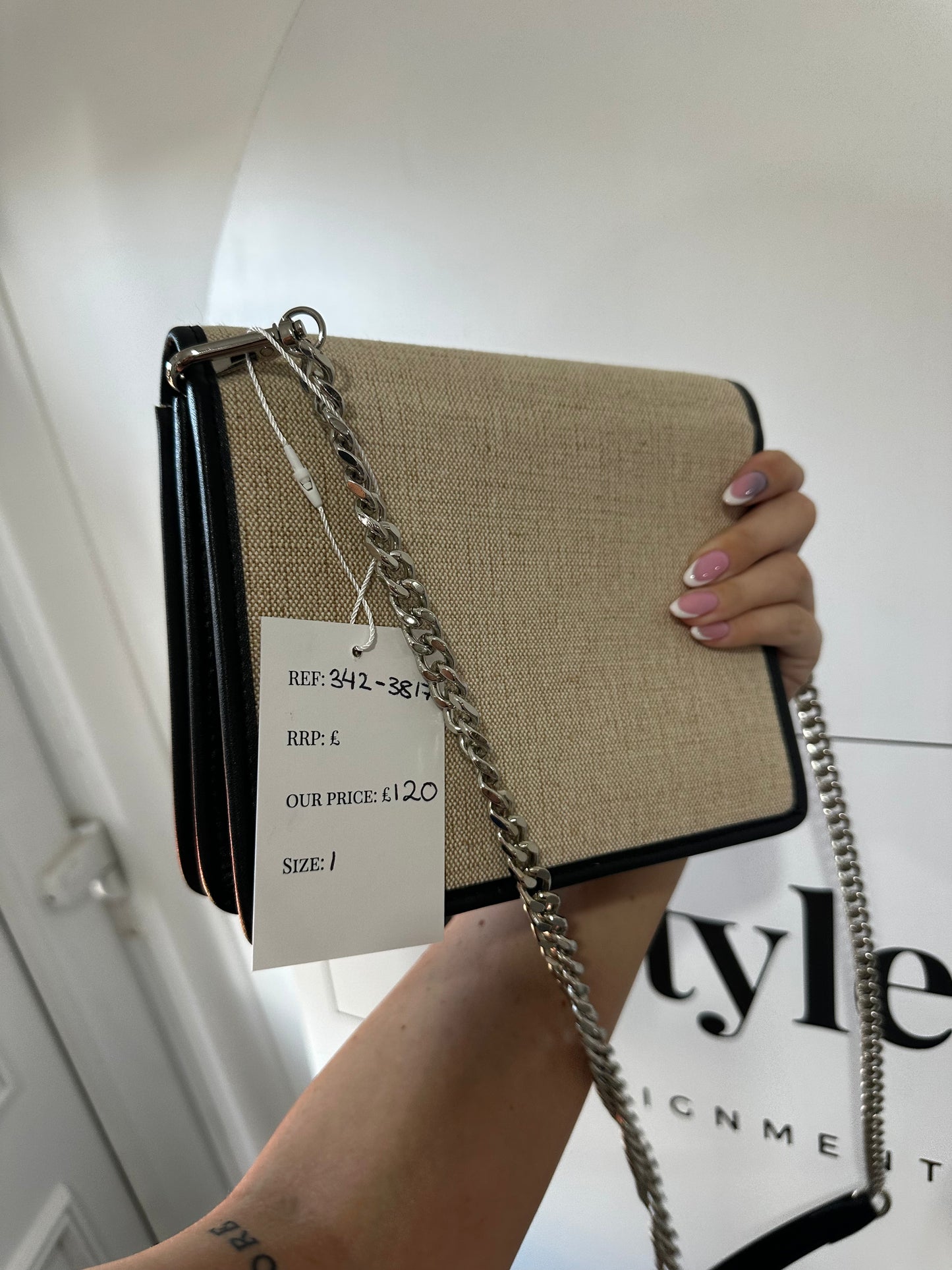 Beige & Black Each X Other Crossbody Bag