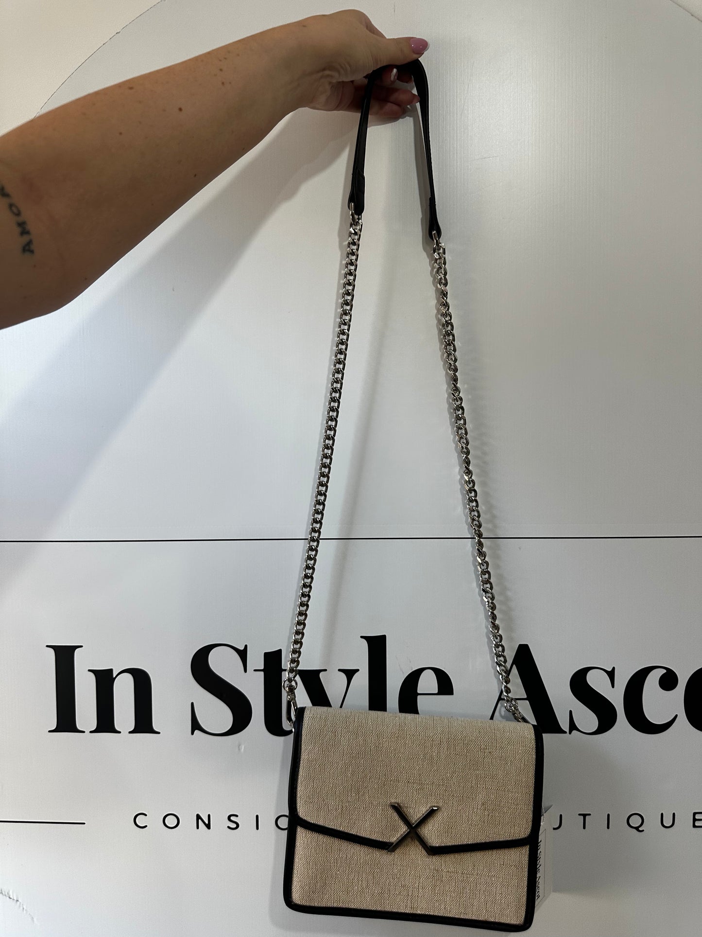 Beige & Black Each X Other Crossbody Bag