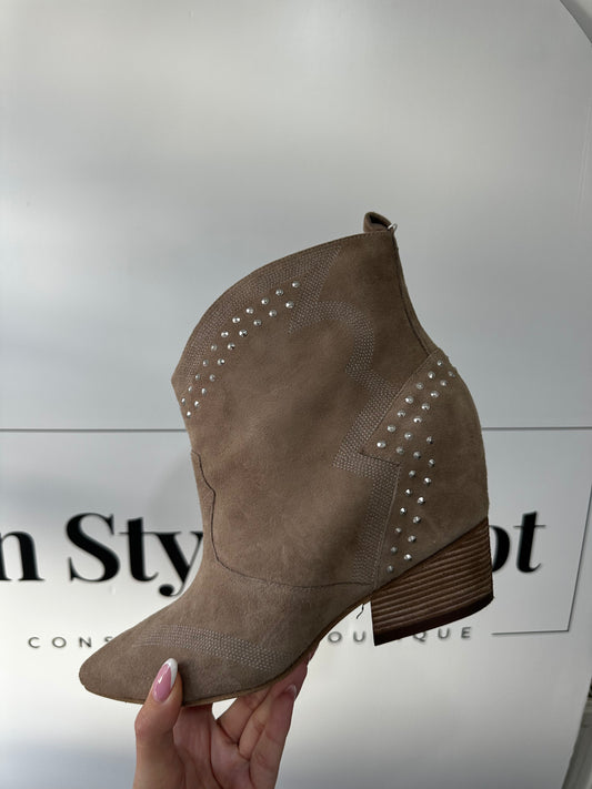 Taupe Suede Sigerson Morrison Western Boots, Size UK 7.5